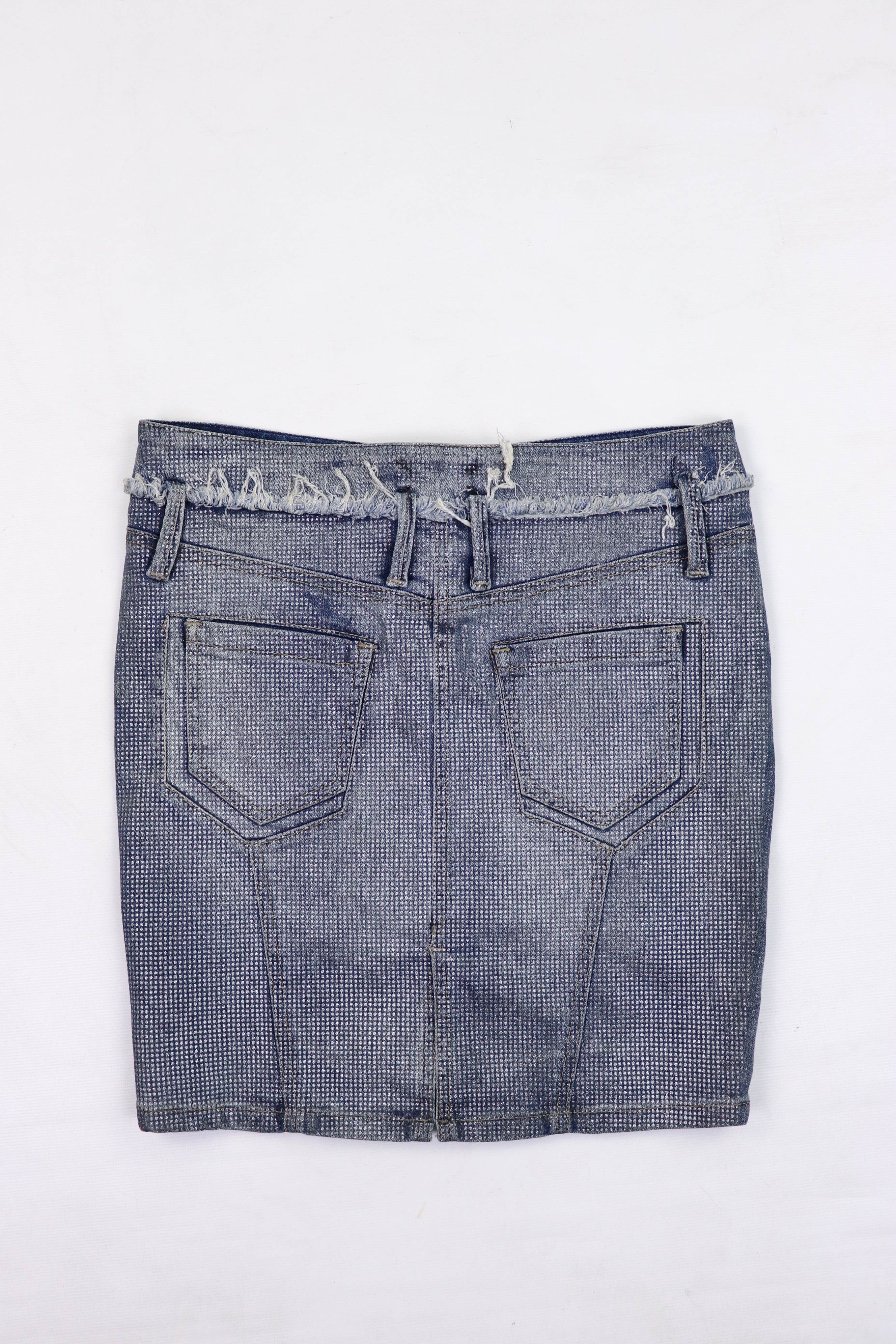 John Richmond Richmond Made in Italy Faux Rhinestones Jeans Mini Skirt Size 28" / US 6 / IT 42 - 2 Thumbnail