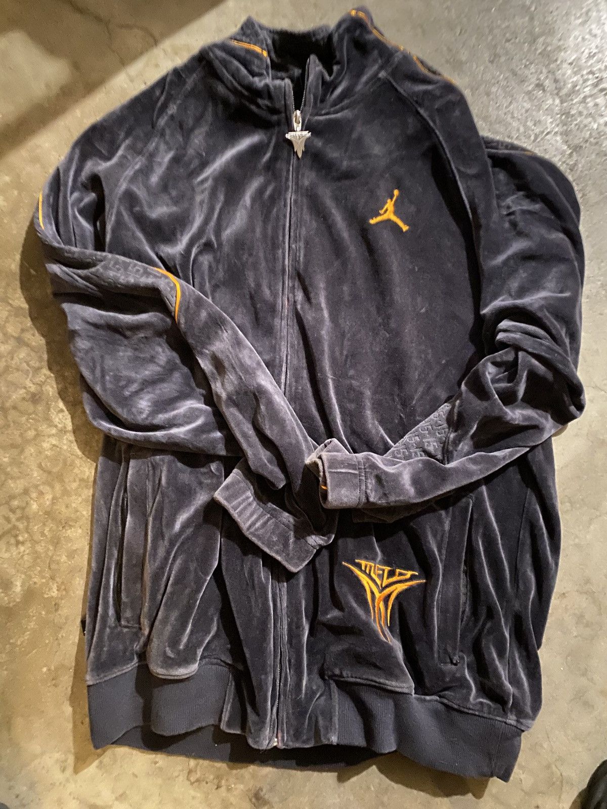 Vintage Jordan Melo Velour Velvet Track Jacket