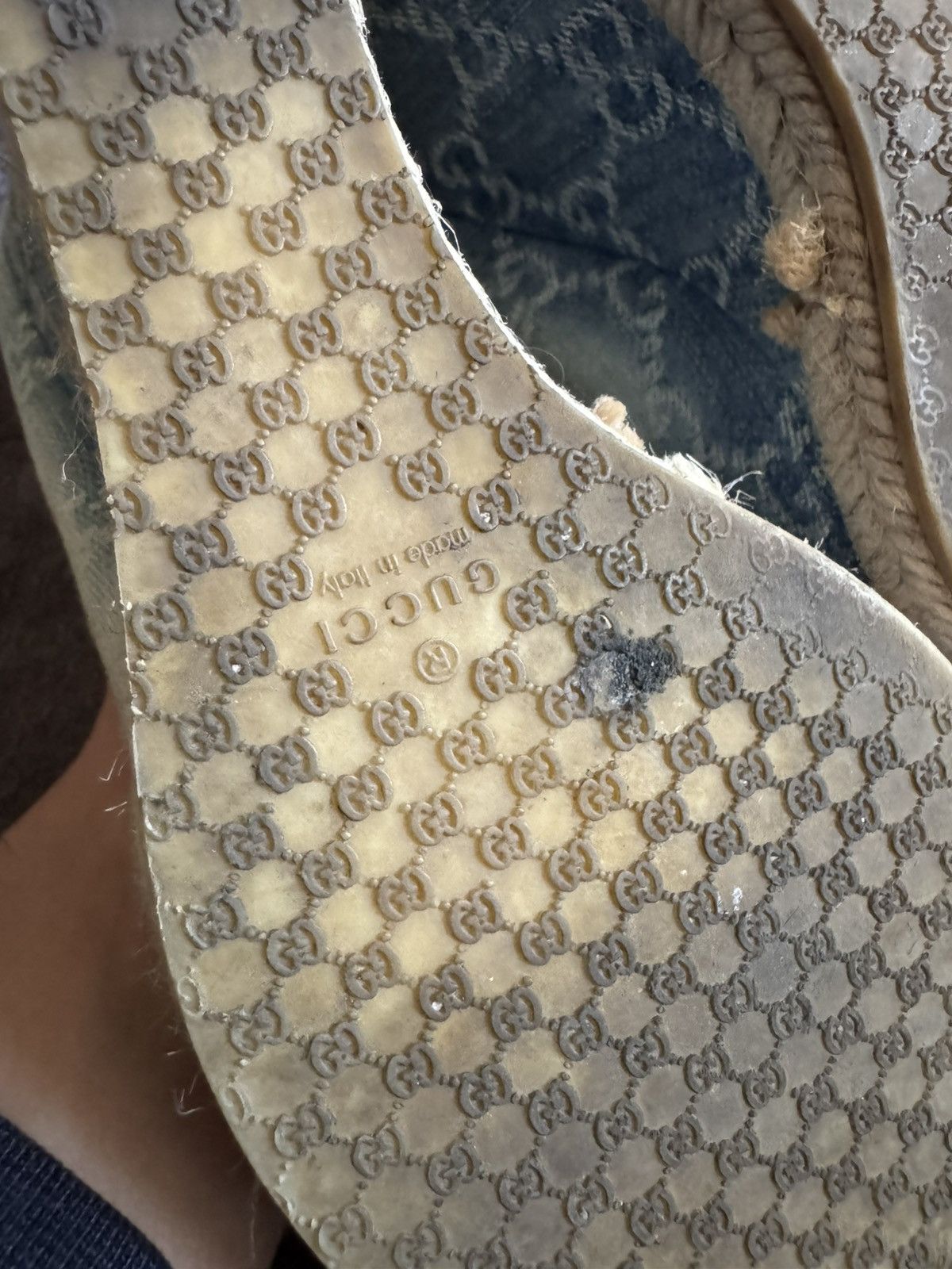 Gucci Gucci Horsebit monogram GC denim heels blue Size US 6 / IT 36 - 15 Thumbnail