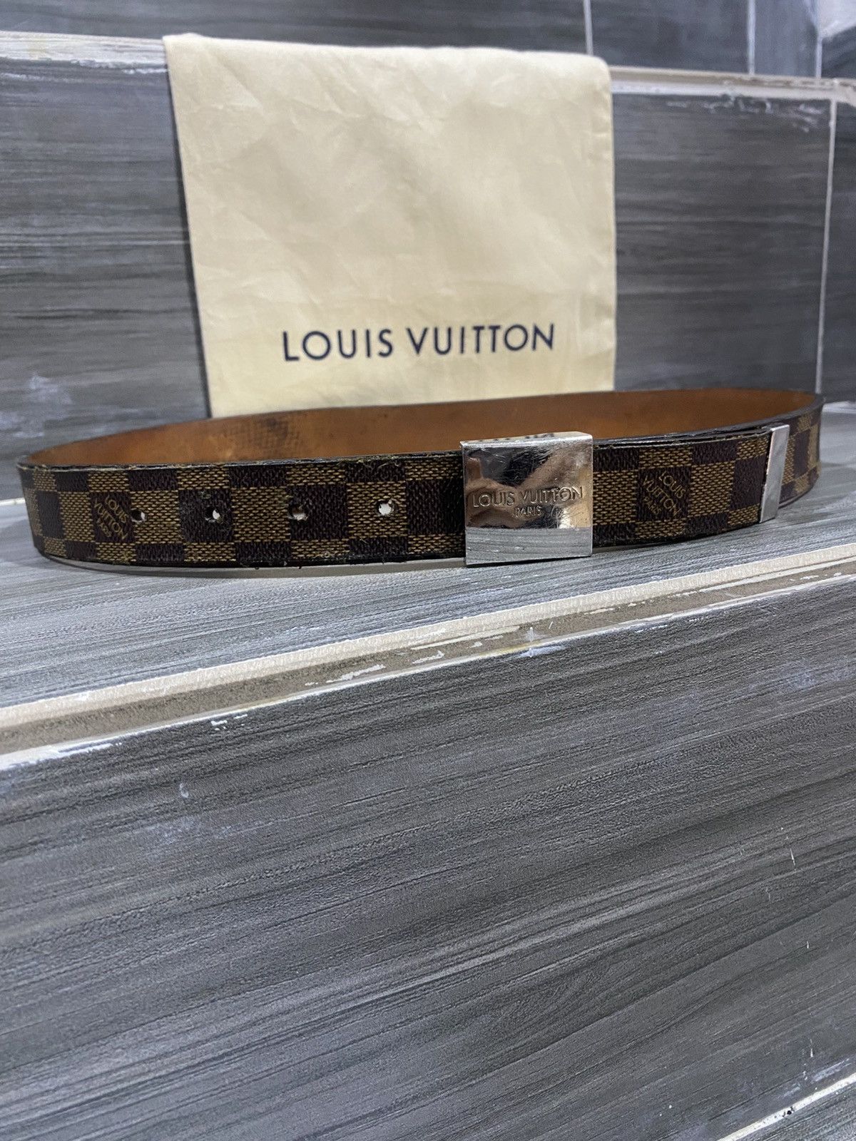 Louis Vuitton Louis Vuitton Paris Damier Ebene Belt Leather Made France Size 32 - 2 Thumbnail