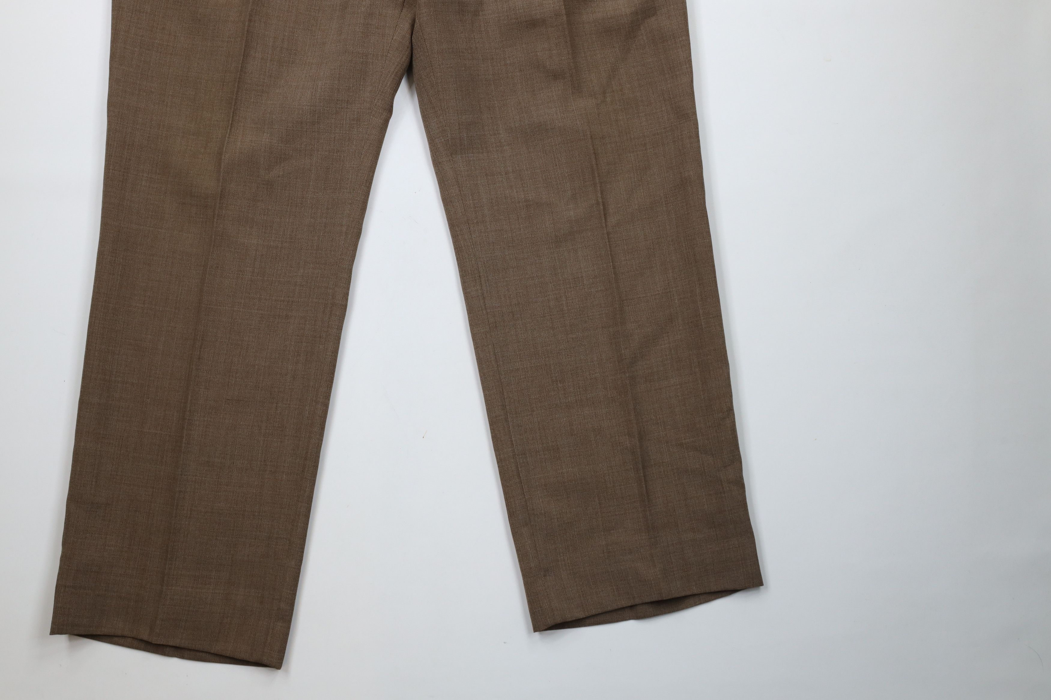Vintage Vintage 90s Streetwear Wide Leg Chino Pants Brown Wool Size US 38 / EU 54 - 4 Thumbnail