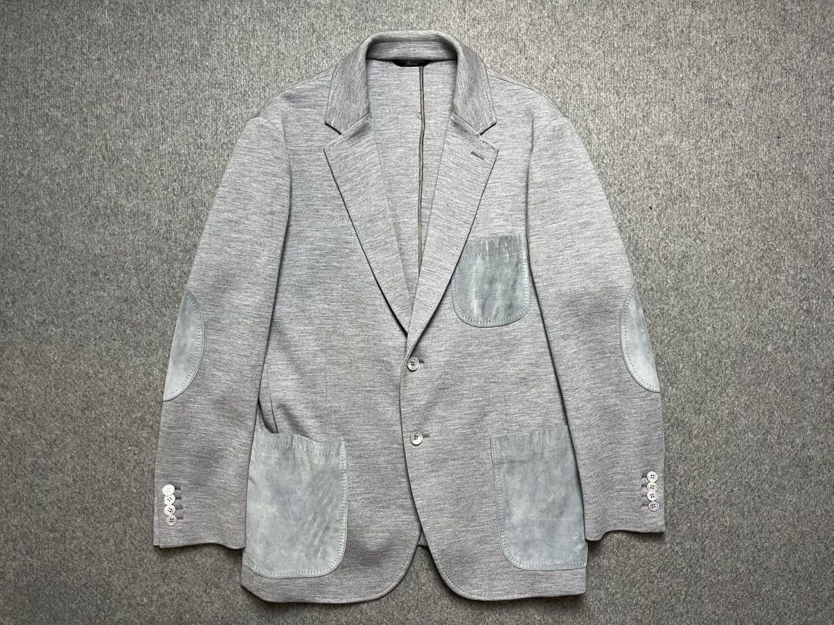 Brioni Brioni wool blazer with leather details Size 52R - 2 Thumbnail