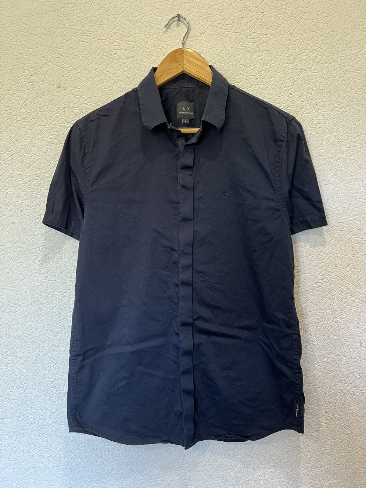 Armani Exchange Armani Exchange Blue Button Up Shirt Navy Size US M / EU 48-50 / 2 - 1 Thumbnail