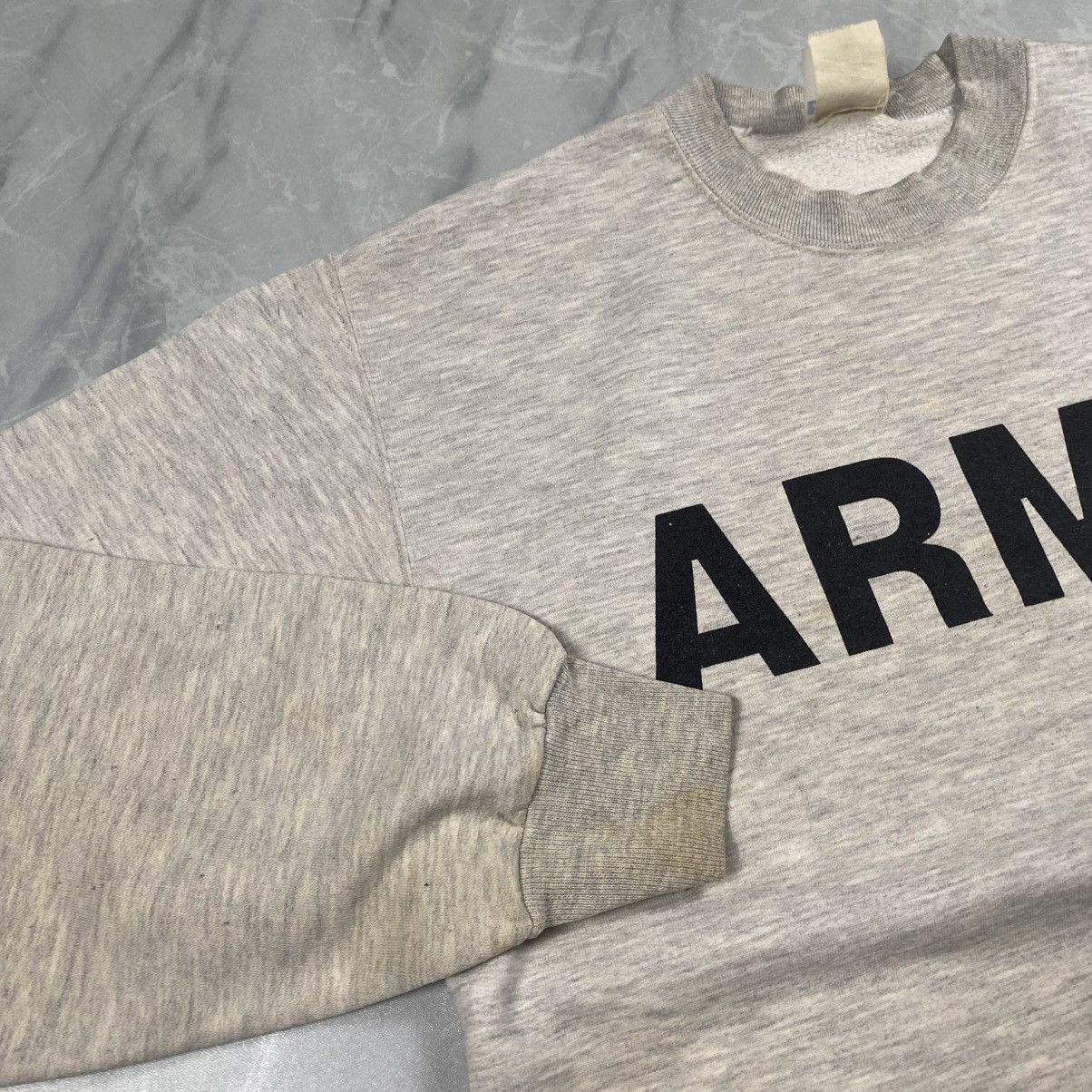 Jerzees Vintage 90s Army Distressed Crewneck Size US M / EU 48-50 / 2 - 6 Thumbnail
