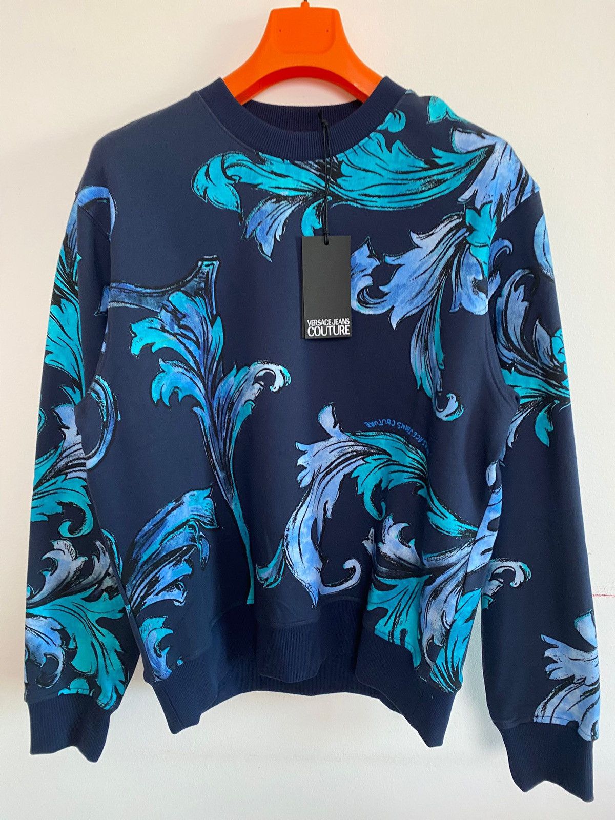 Versace Jeans Couture Versace Jeans Culture Sweatshirt Reg all Over XL blue, new Size US XL / EU 56 / 4 - 4 Thumbnail