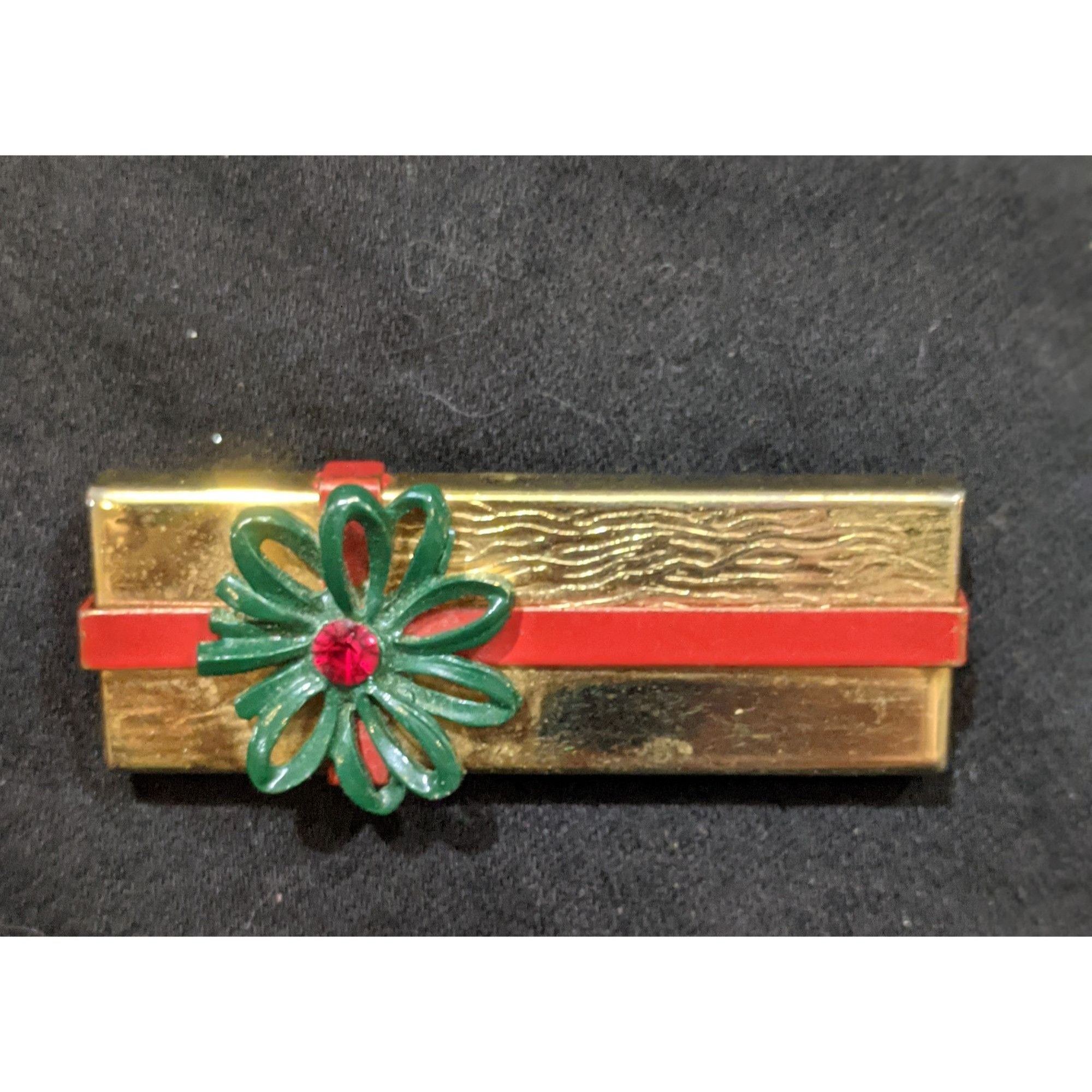 Other Vintage Gold Tone Christmas Present Brooch Size ONE SIZE - 1 Thumbnail