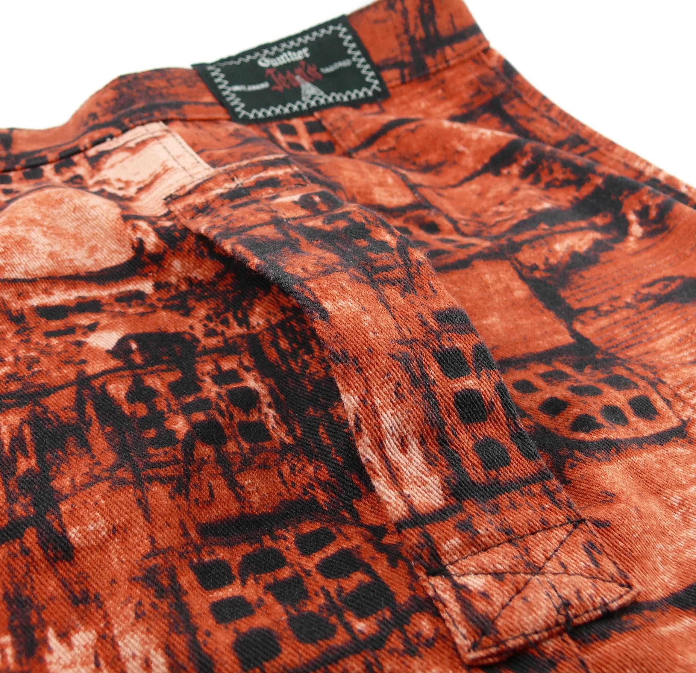 Jean Paul Gaultier Jean Paul Gaultier 1997 Brick Anarchy Fight Racism Skirt RT Size 27" / US 4 / IT 40 - 6 Thumbnail