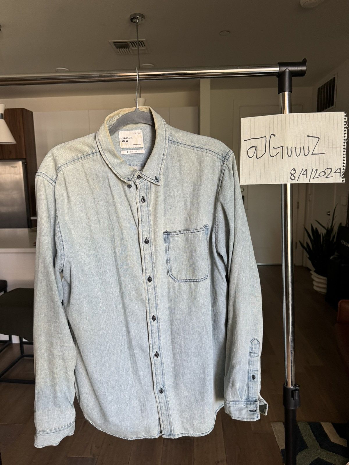 Zara Zara denim button up Size US XL / EU 56 / 4 - 1 Thumbnail