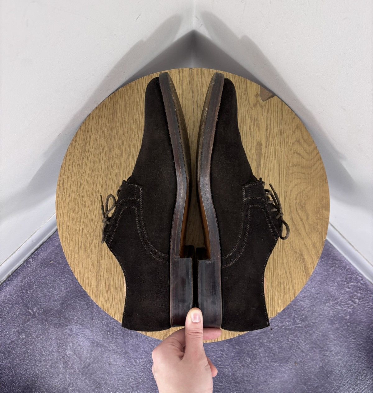 Heinrich Dinkelacker Heinrich Dinkelacker Men’s Dark Brown Suede Leather Shoes Size US 12 / EU 45 - 16 Thumbnail