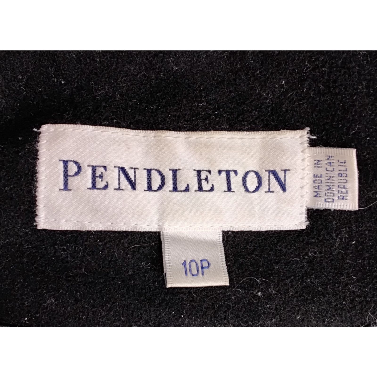 Pendleton Pendleton Wool Coat Women's 10 Petite Black Fox Fur Trim Size L / US 10 / IT 46 - 6 Thumbnail