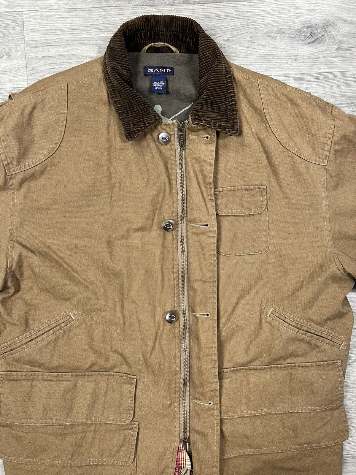 Gant GANT Vintage Canvas Hunting Chore Jacket Corduroy Trim Sz L Size US L / EU 52-54 / 3 - 10 Thumbnail
