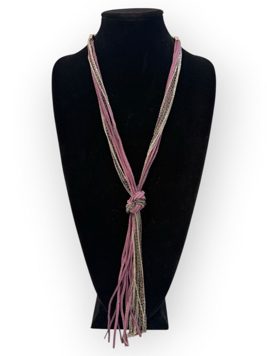 The Unbranded Brand Purple Suede Multi-Strand Knot Boho Festival Necklace | NWOT Size ONE SIZE - 4 Thumbnail