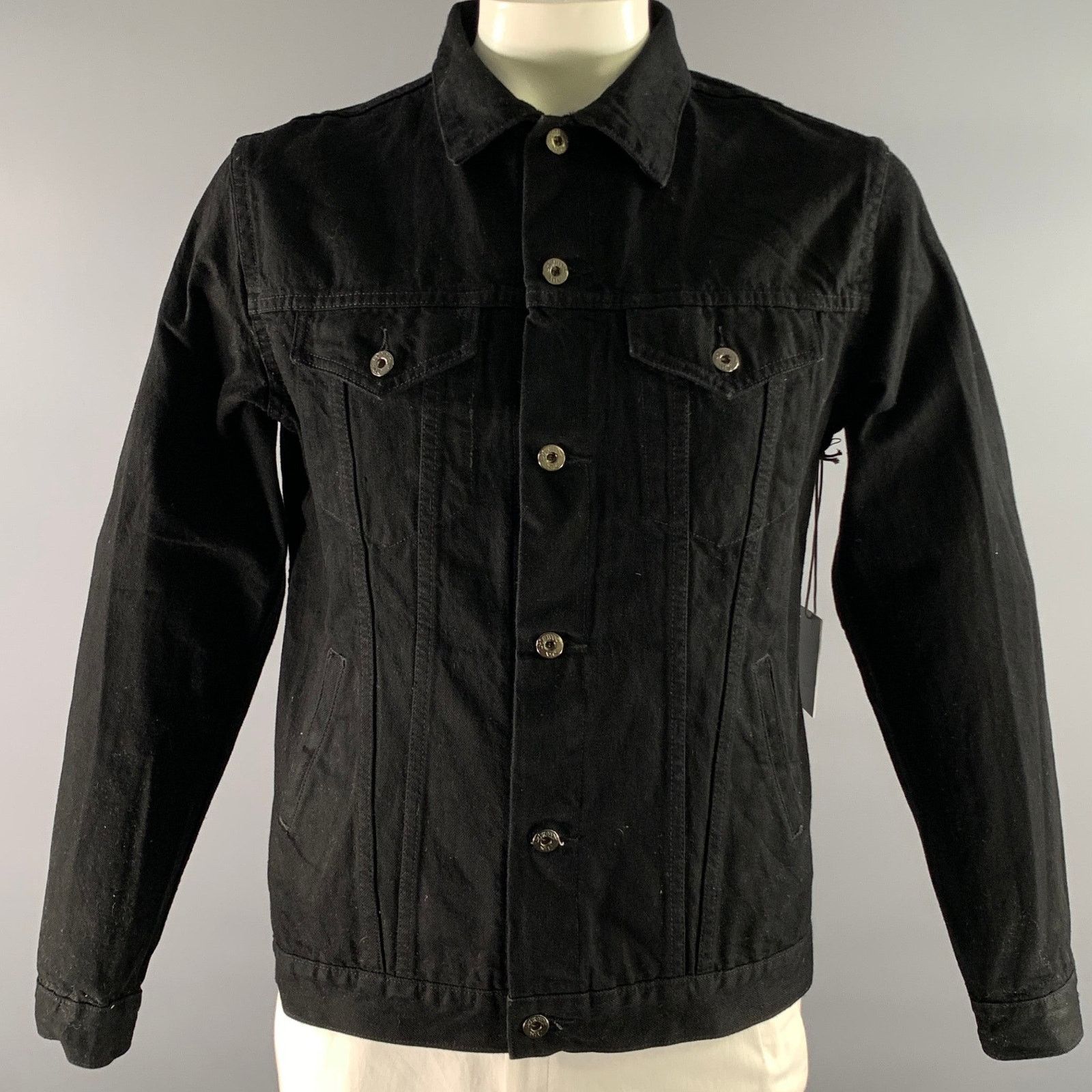 3sixteen 3SIXTEEN Size L Black Solid Denim Selvedge Jacket Size US XL / EU 56 / 4 - 1 Thumbnail