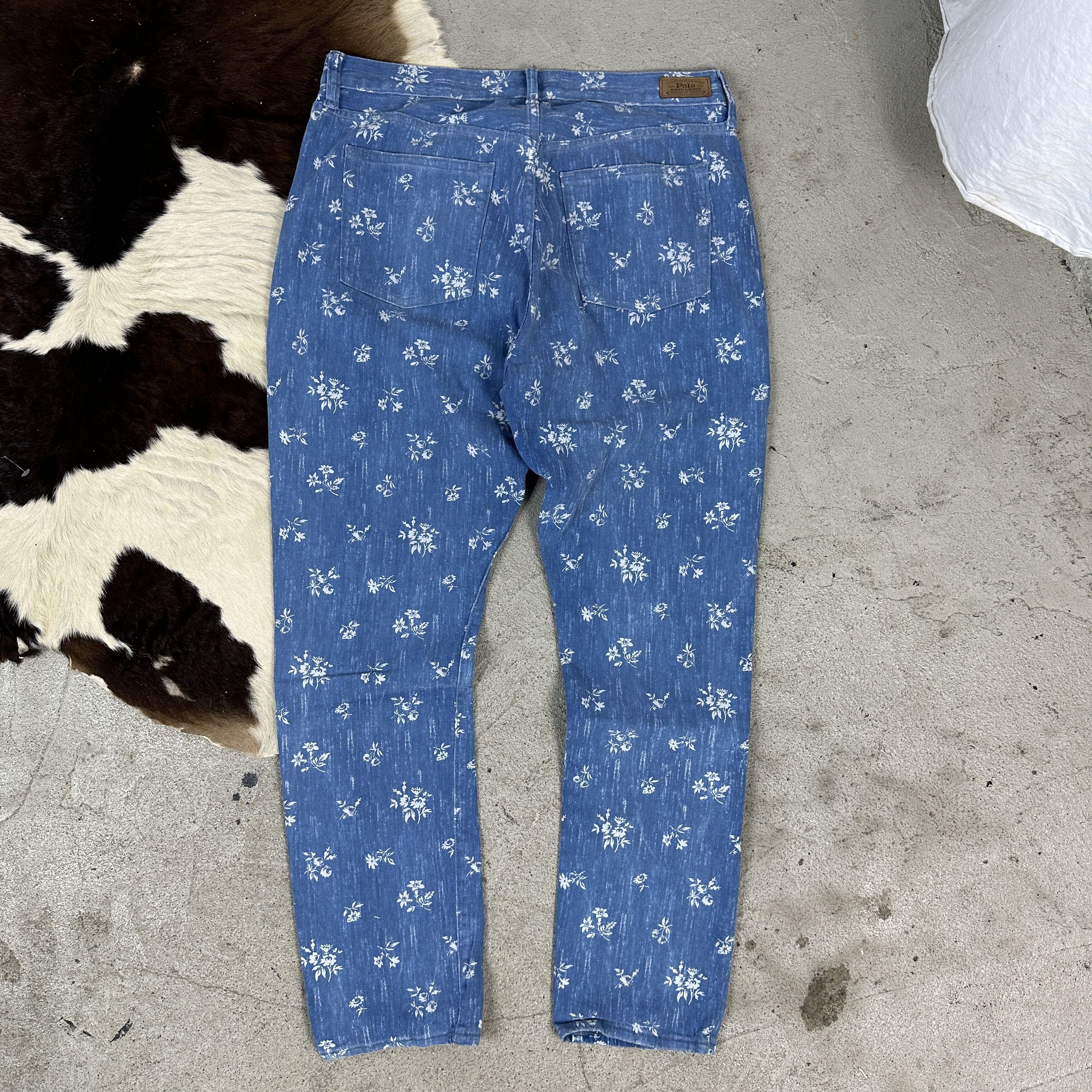 Polo Ralph Lauren × Vintage Vintage Denim Y2K Polo Ralph Lauren Flower Printed Jeans Size 32" / US 10 / IT 46 - 5 Thumbnail