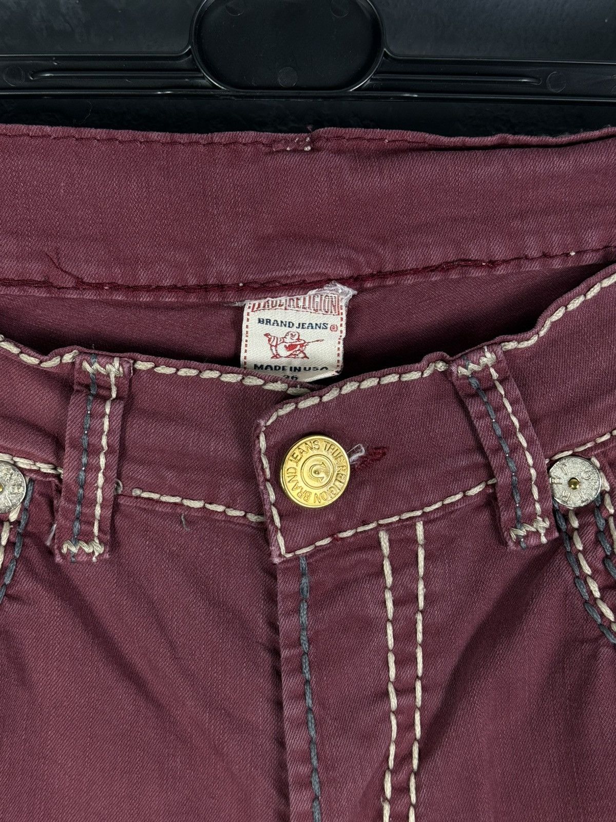 True Religion True Religion Baggy Straight Fit Red Jeans Size US 36 / EU 52 - 8 Thumbnail