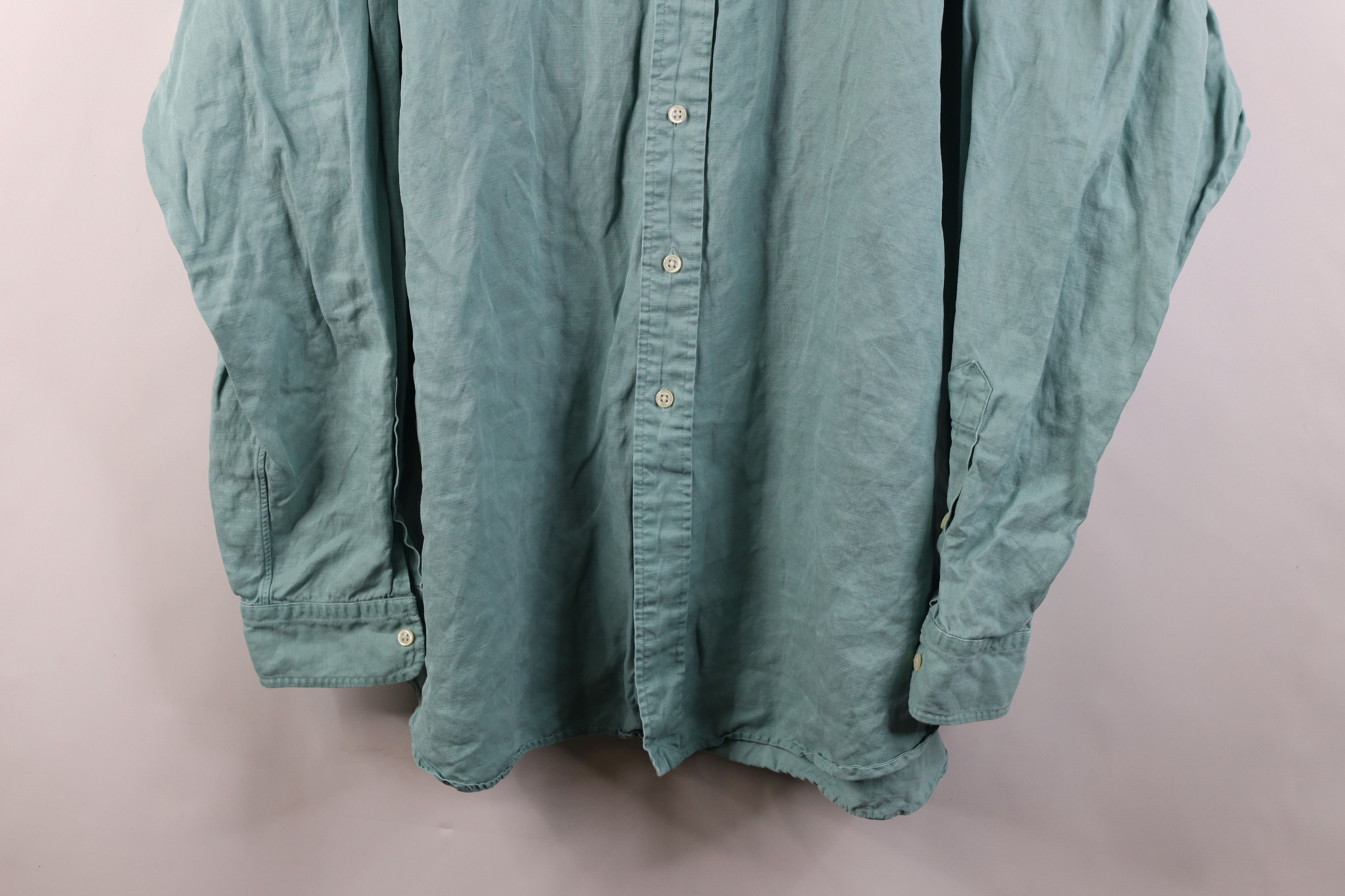 Vintage 90s Ralph Lauren Linen Collared Button Down Shirt