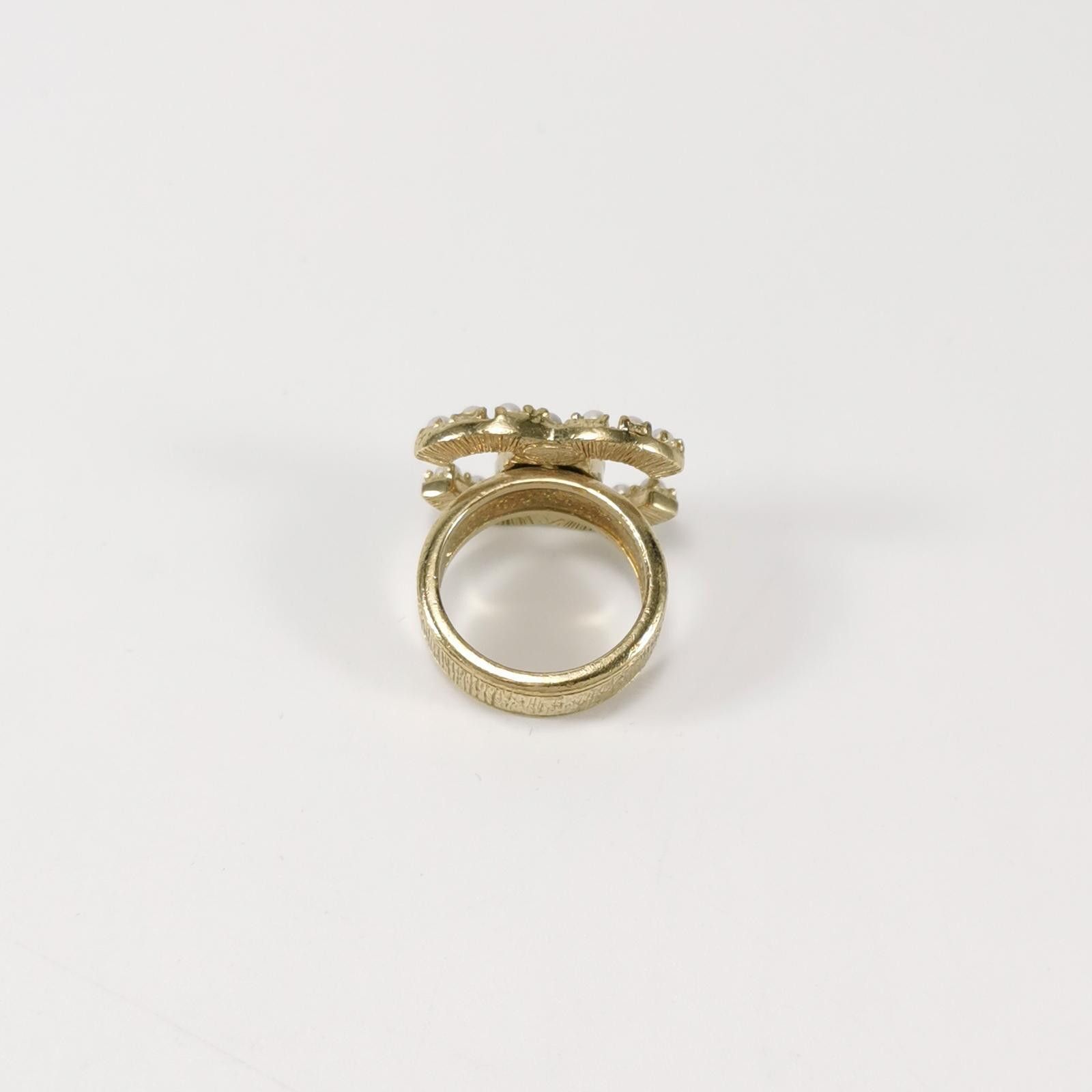 Chanel Chanel Imitation Pearl Double C Logo Ring Size 15 -z2505 Size ONE SIZE - 3 Thumbnail