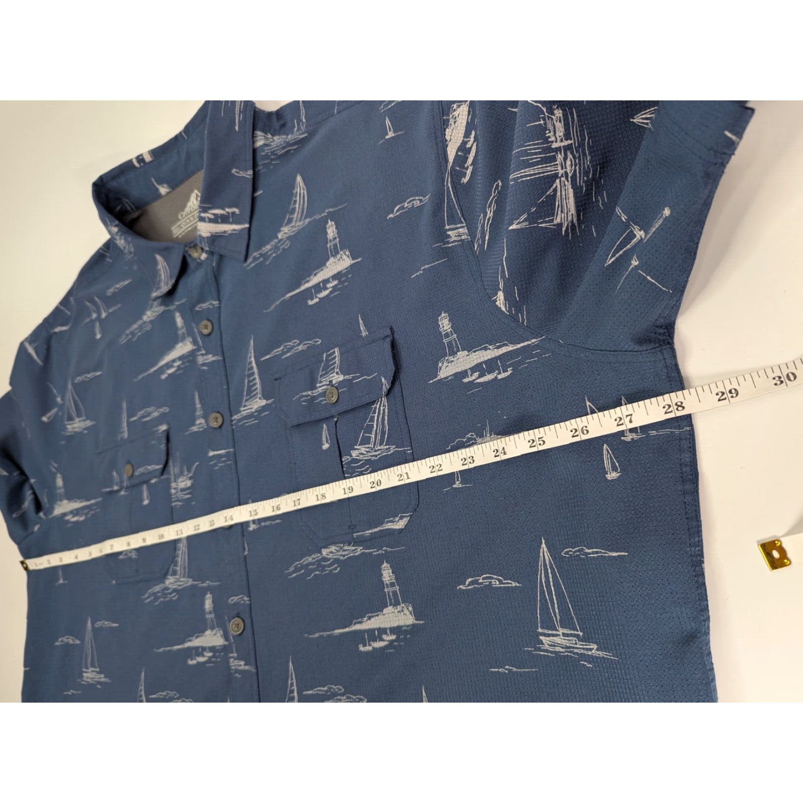 Croft & Barrow Croft & Barrow Shirt Mens Quick Dry Short Sleeve Sailboat Lighthouse XXL Vented Size US XXL / EU 58 / 5 - 5 Thumbnail