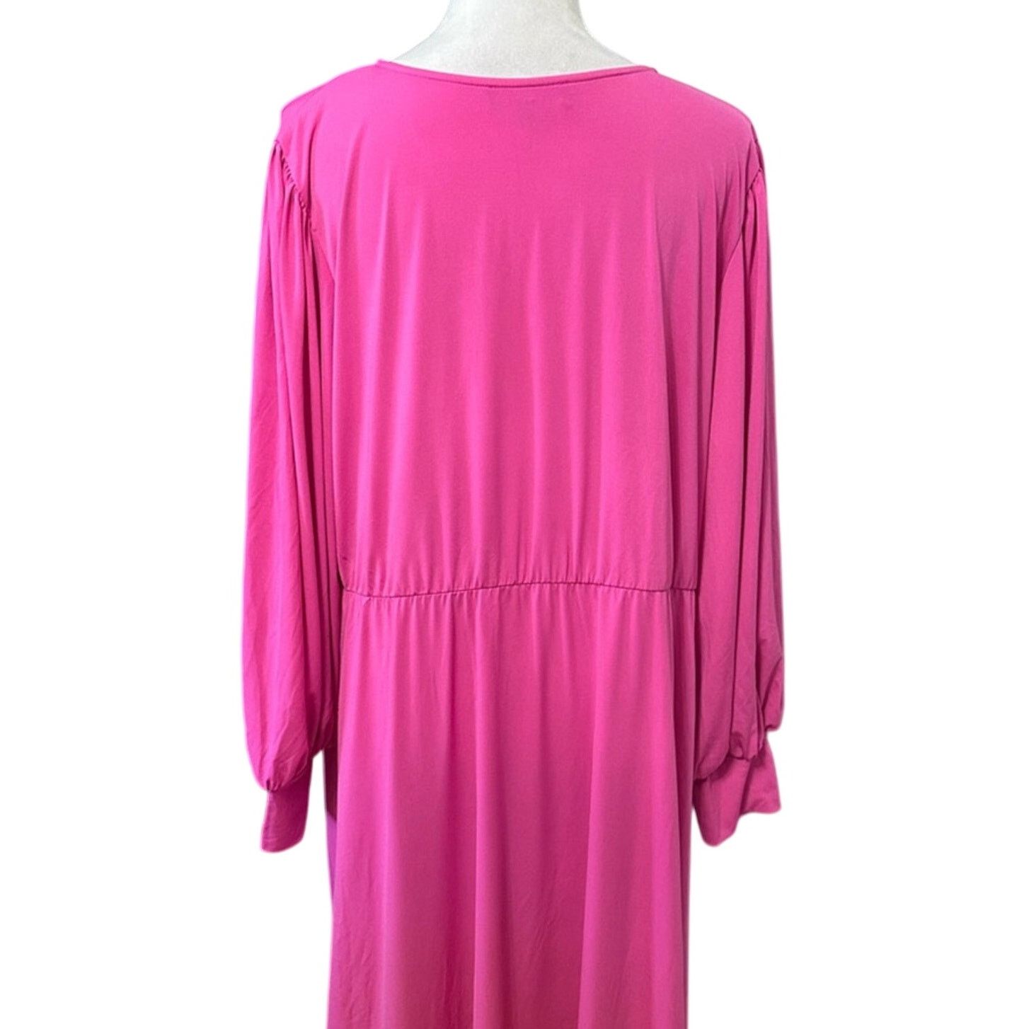 Other Eloquii A-Line Midi Dress V-Neckline Vibrant Pink Women's 22 Size 3XL / US 20-22 - 5 Thumbnail