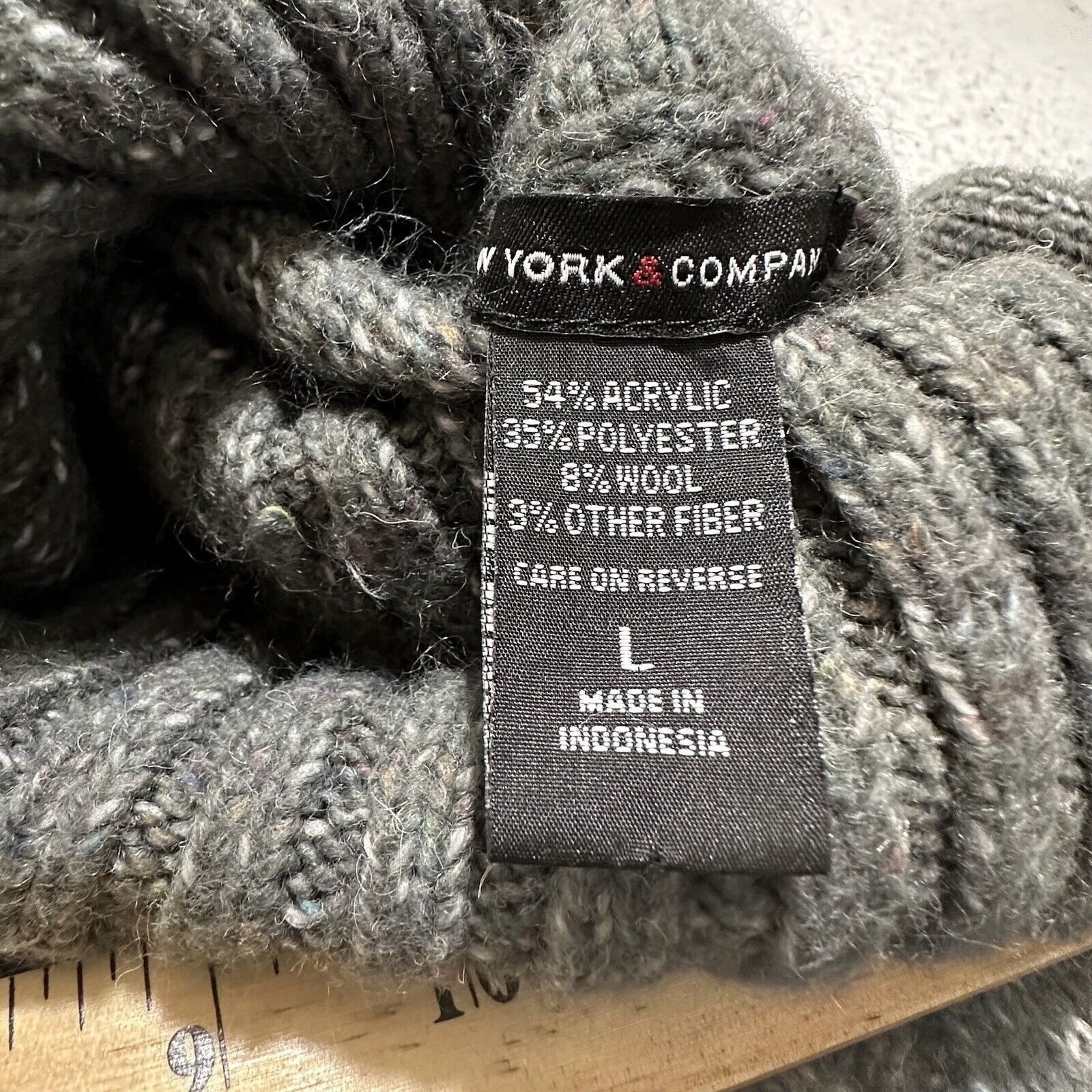 Other New York & Company Large Wool Gray Turtleneck Sweater Size L / US 10 / IT 46 - 8 Thumbnail