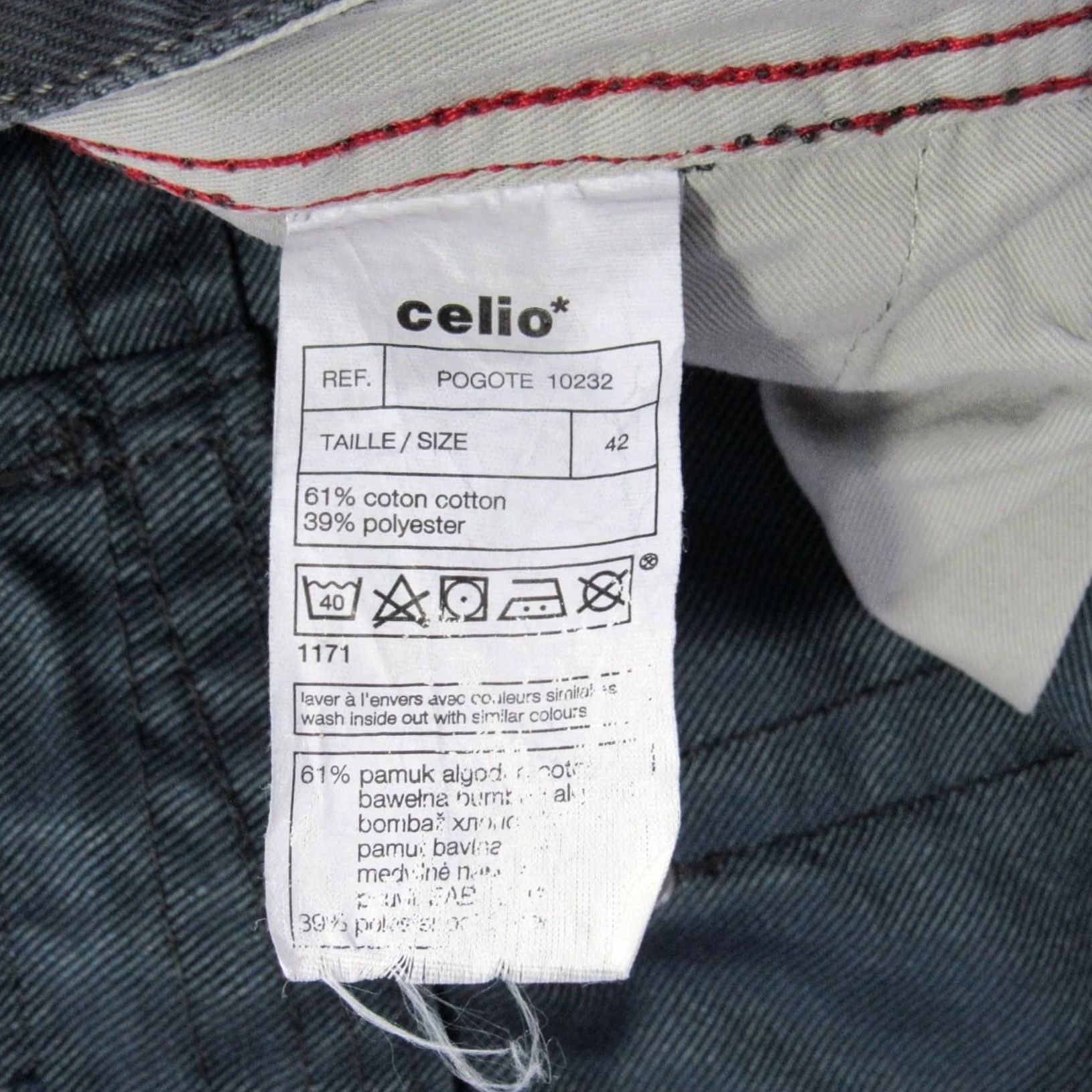 Celio CELIO Mens Slim Fit Straight Leg Jeans Black Waist 32 / 32 SKU Y12917 Size US 32 / EU 48 - 6 Thumbnail