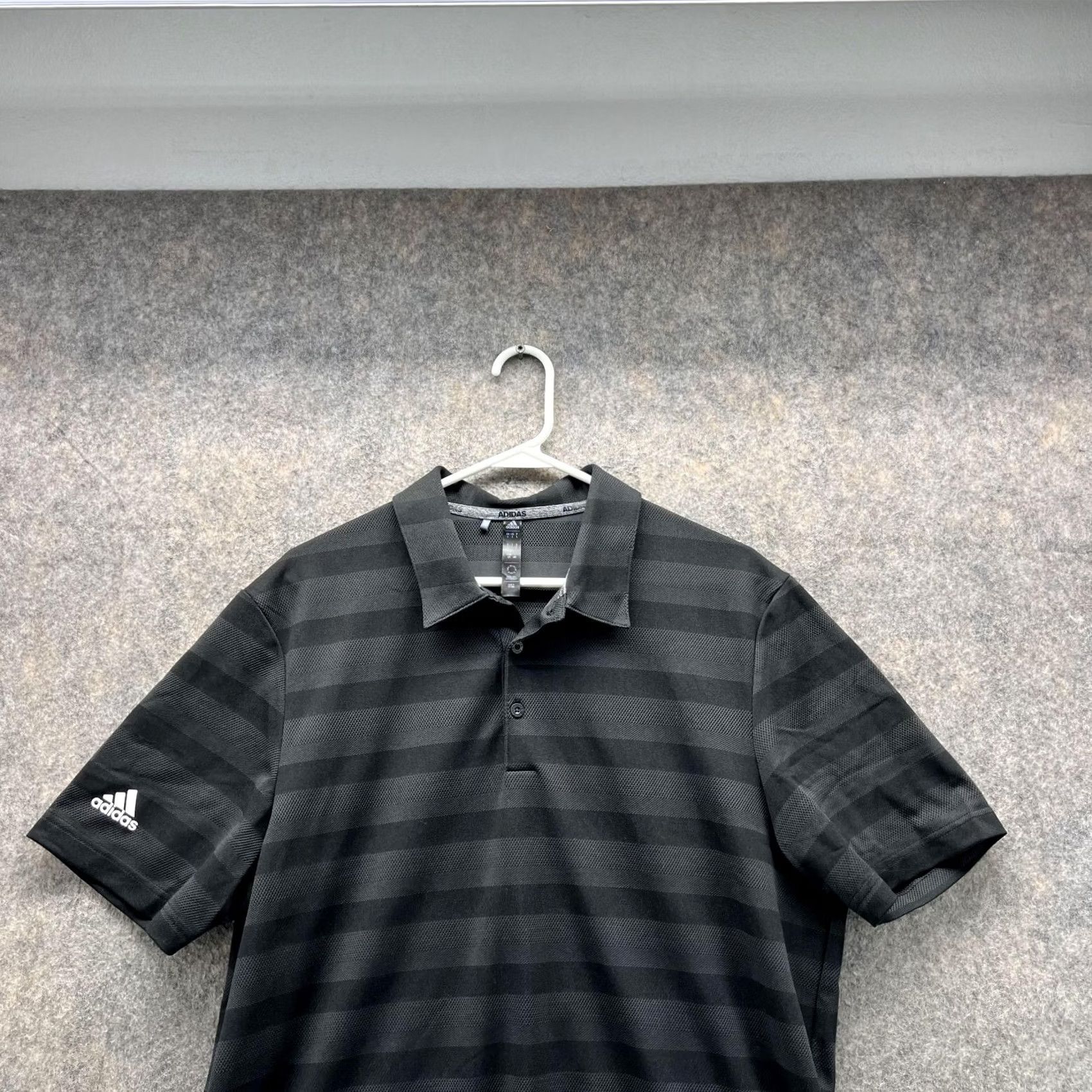 Adidas Adidas Polo Shirt Men Large Black Striped Polyester Two Color Golf Shirt Polo Athletic Casual Size US L / EU 52-54 / 3 - 2 Thumbnail