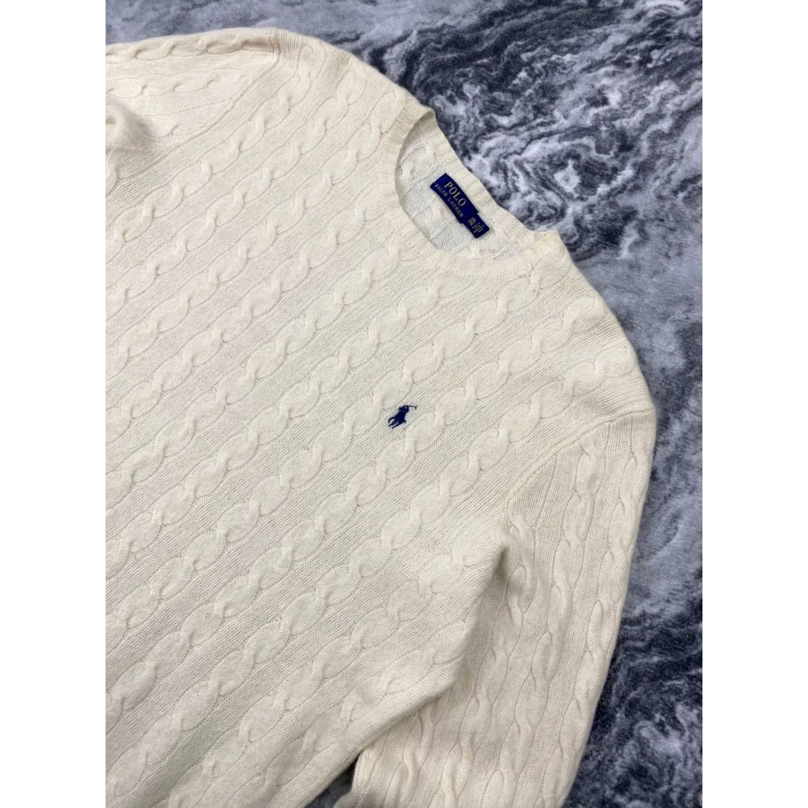 Polo Ralph Lauren Polo Ralph Lauren Sweater Men 2XL Beige Wool Cable-Knit Pullover Classic Logo Pullover Casual Long Sleeve Size US XXL / EU 58 / 5 - 2 Thumbnail