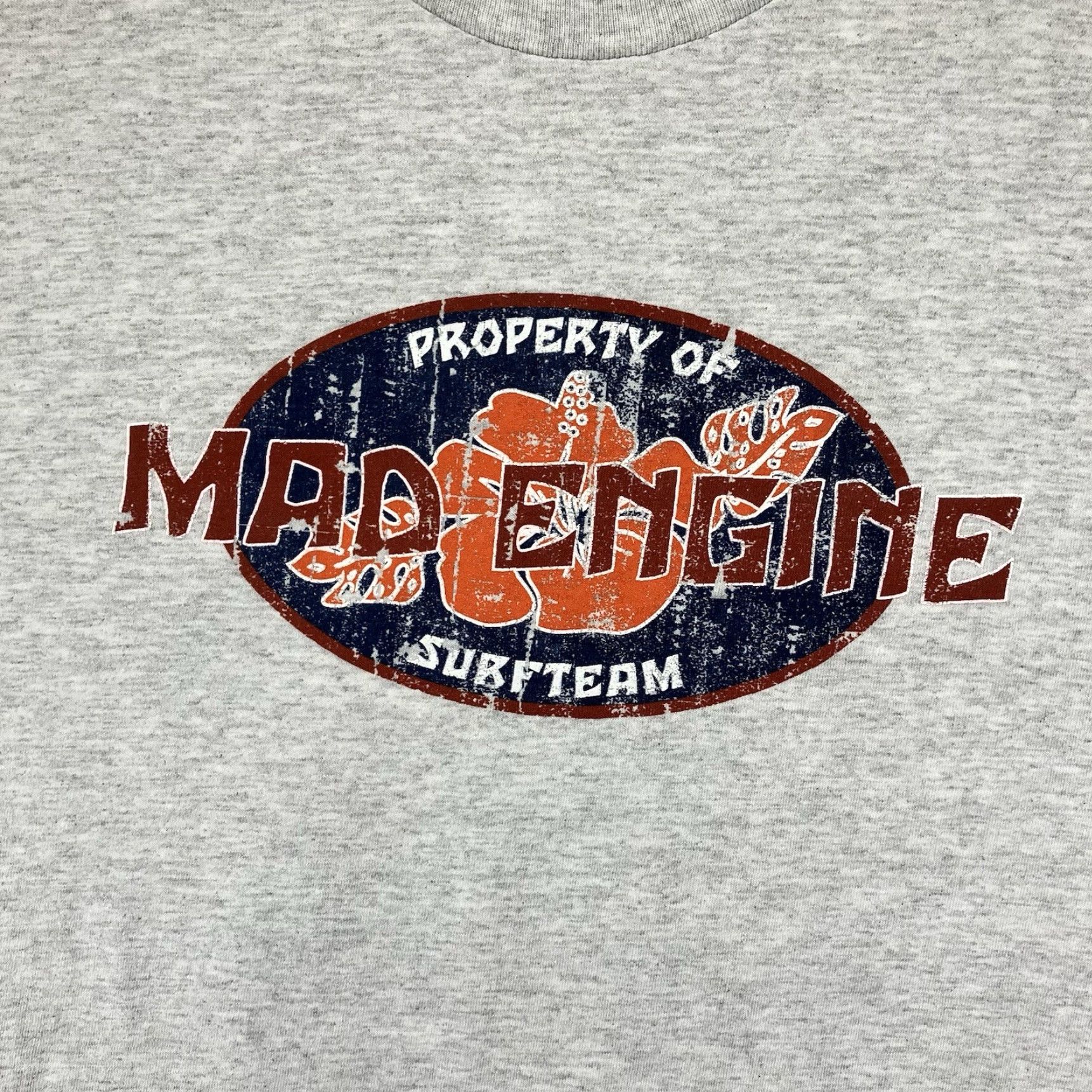 Mad Engine VINTAGE Mad Engine Surf Team T Shirt Adult Large Gray 80s 90s Retro Island Pacific Beach USA Mens Womens Size US L / EU 52-54 / 3 - 3 Thumbnail