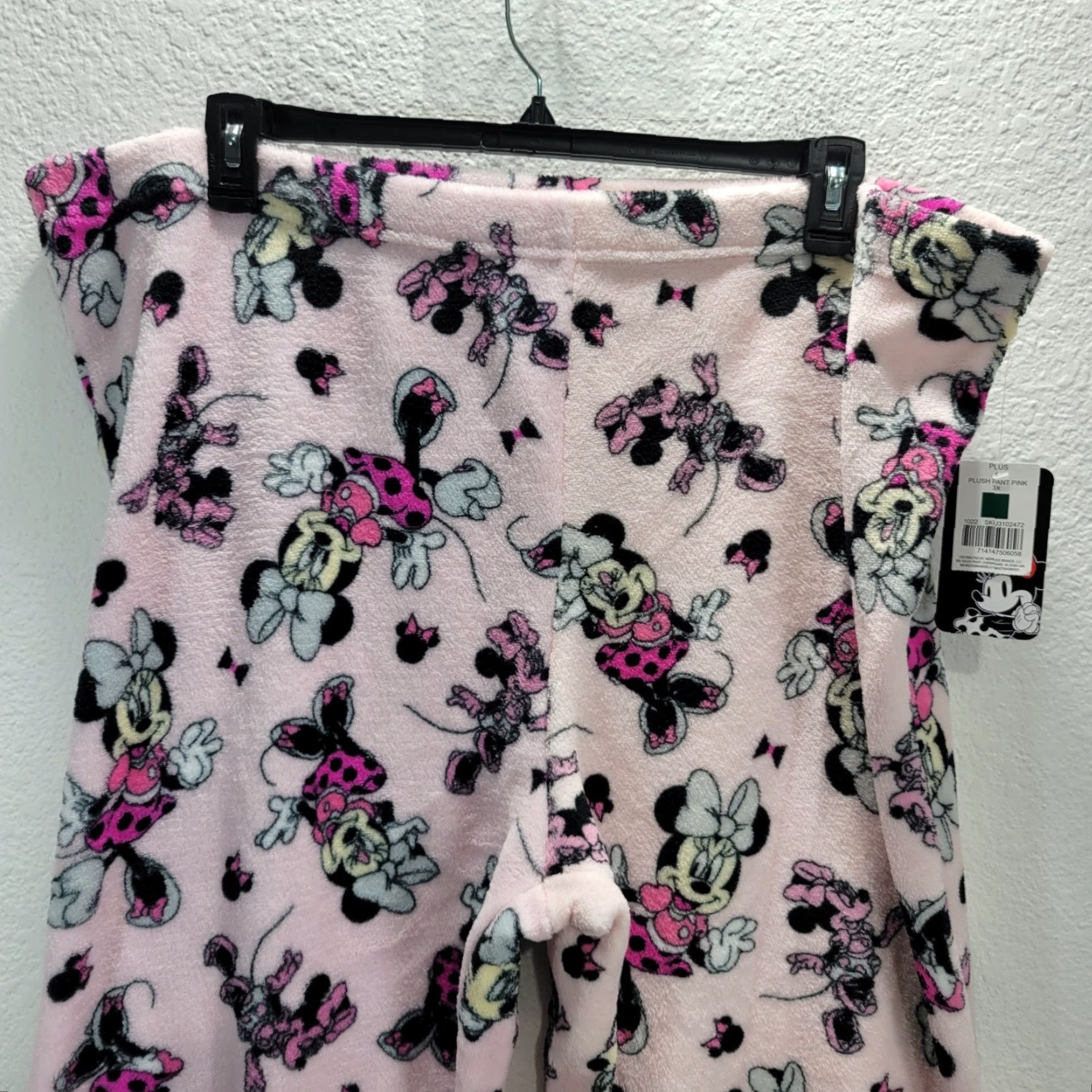 Disney Disney Minnie Mouse Plush Pant Womens Plus 3X Pink Minnie Print Fleece Pull On Size 40" / US 18 - 4 Thumbnail