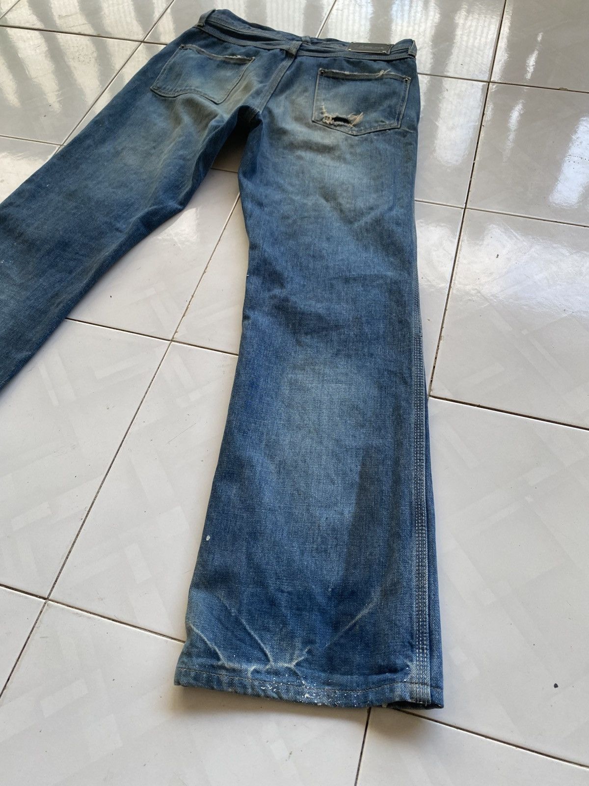 Schlussel Vintage Paint Splater Distressed Jeans Size US 30 / EU 46 - 8 Thumbnail