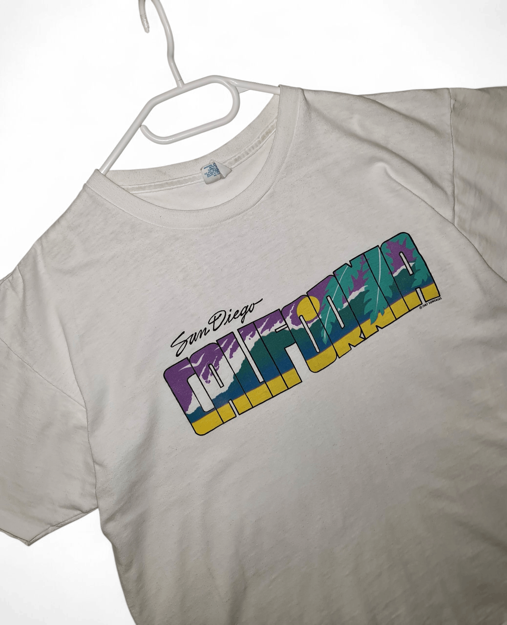 Vintage 80s Vintage California San Diego USA Box Fit tshirt Tee Size US L / EU 52-54 / 3 - 3 Thumbnail