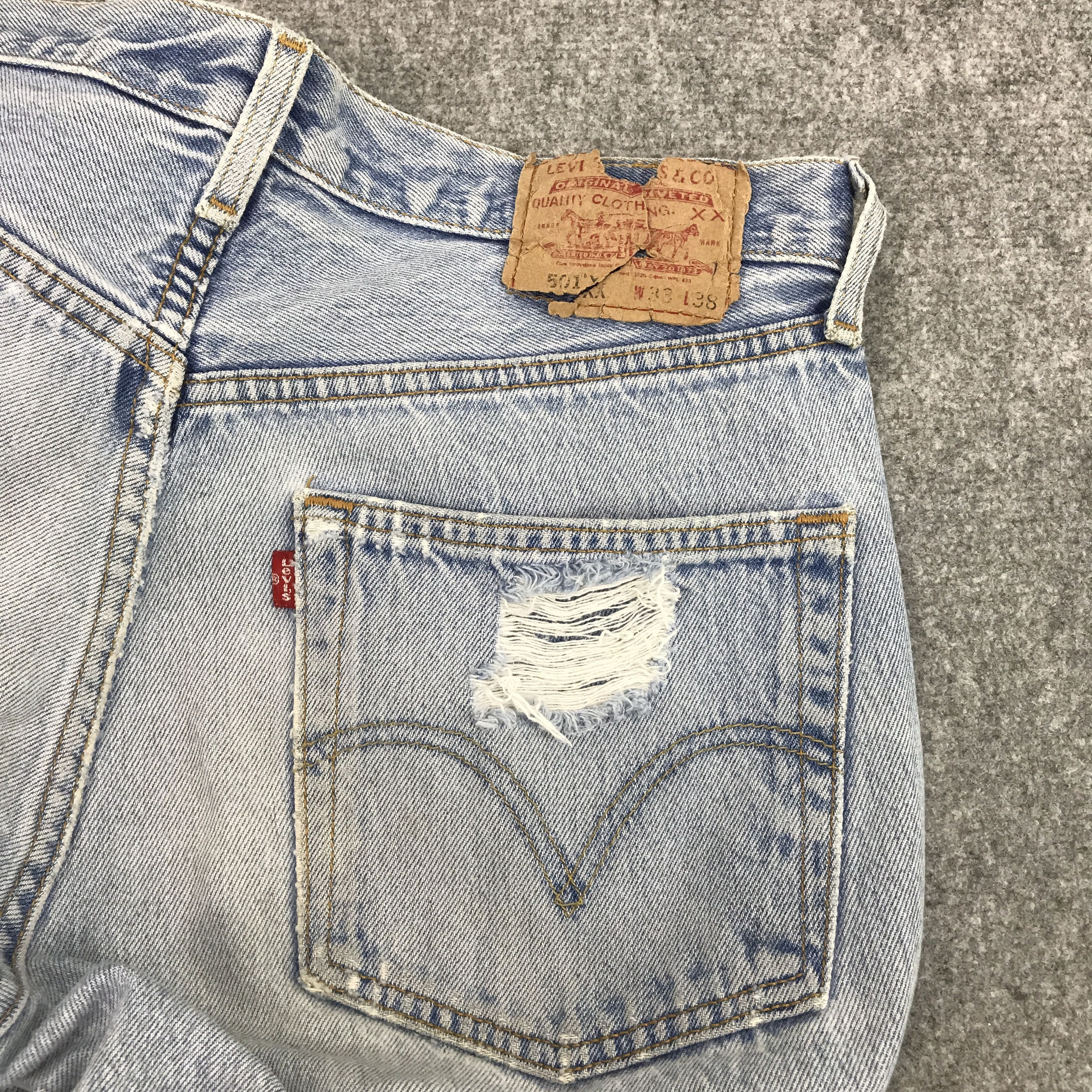 Levi's × Levi's Vintage Clothing Vtg Levi's 501 Ripped distressed Denim jeans pants Size US 31 - 8 Thumbnail