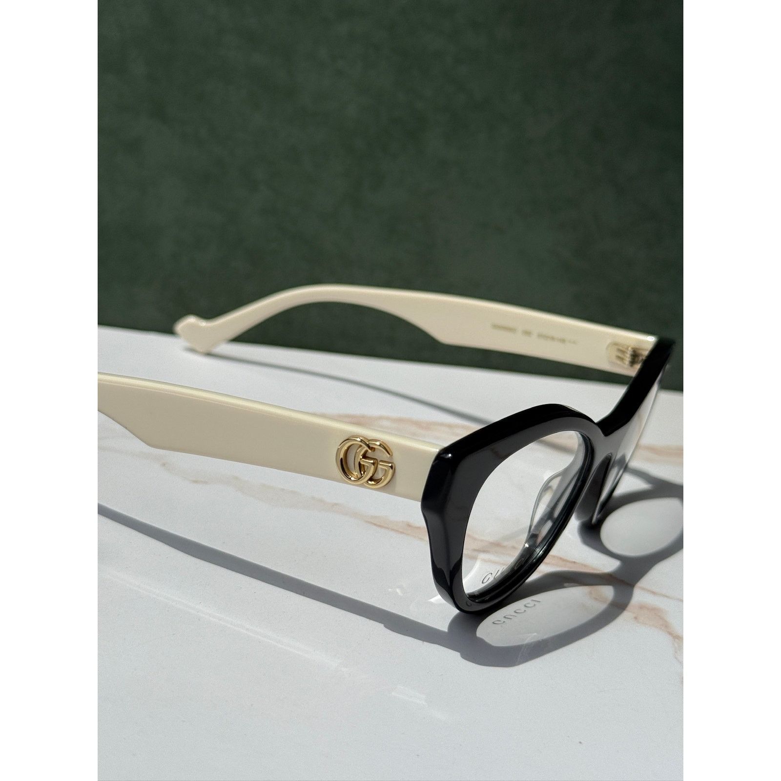 Gucci NEW Gucci GG0959O Cat Eye Black Ivory Eyeglass Frames Size ONE SIZE - 7 Thumbnail
