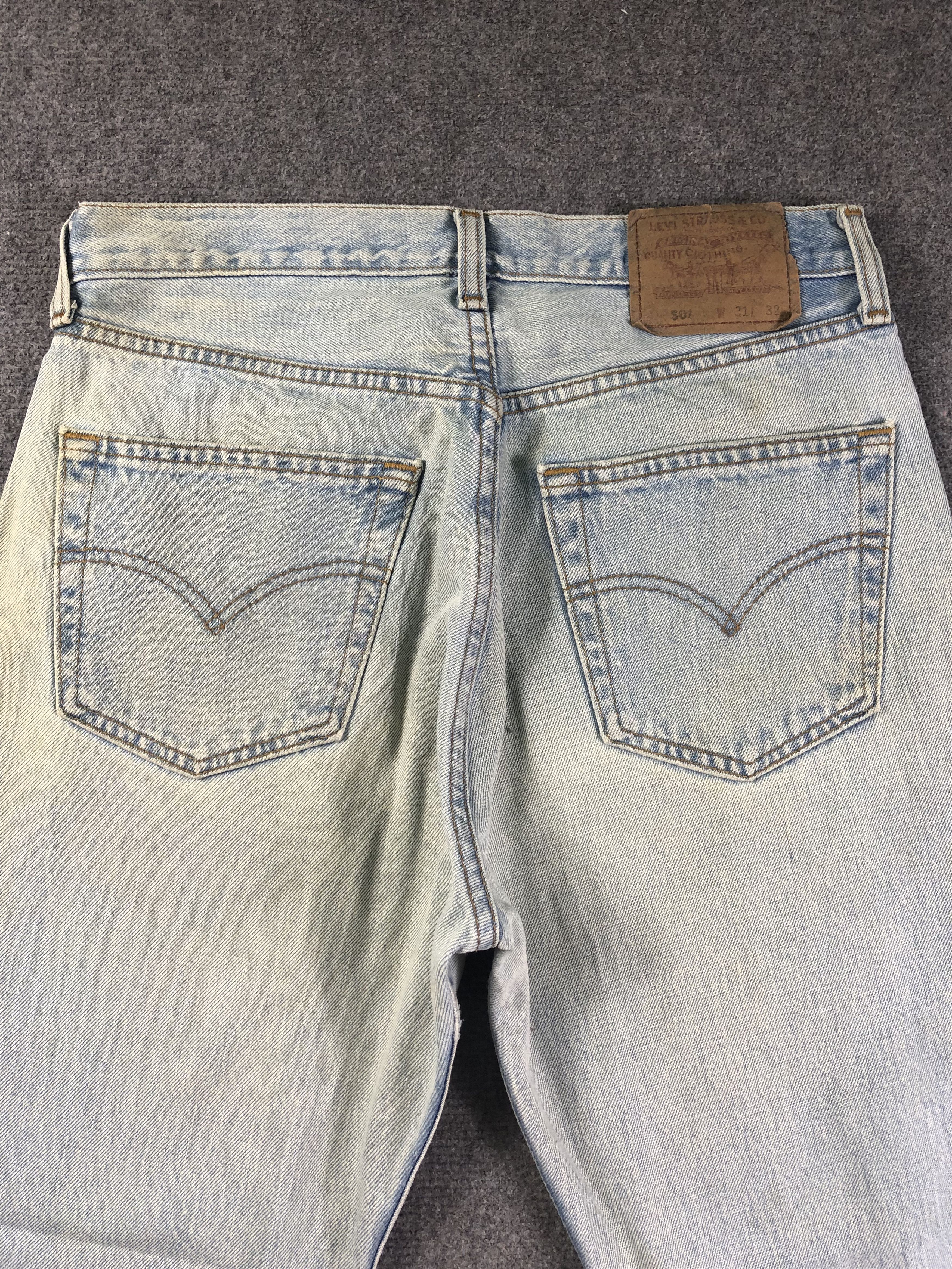 Levi's Light Blue Levis 501 Denim Jeans 30x28 Size 31" - 7 Thumbnail