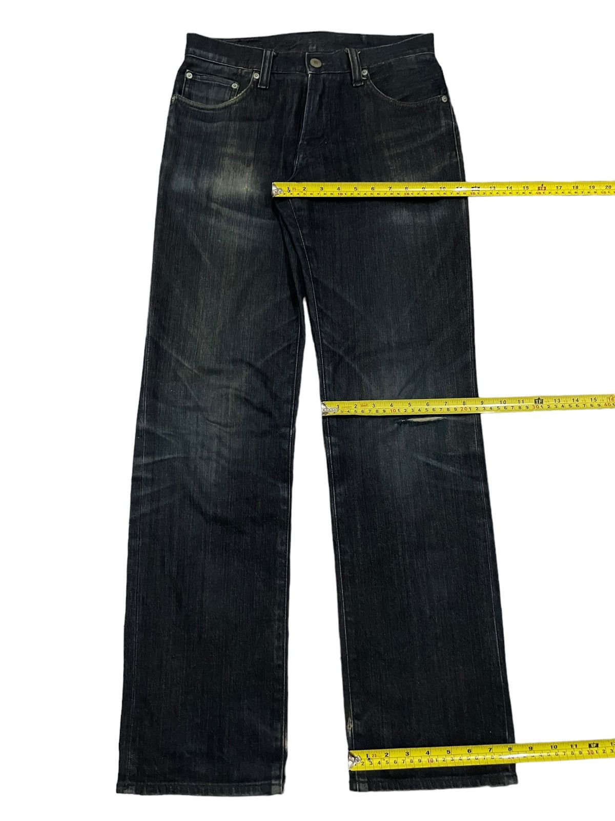 Jun Takahashi Japanese Denim Uniqlo Faded Wash Loose Straight Ripped Jeans Size US 31 - 15 Thumbnail
