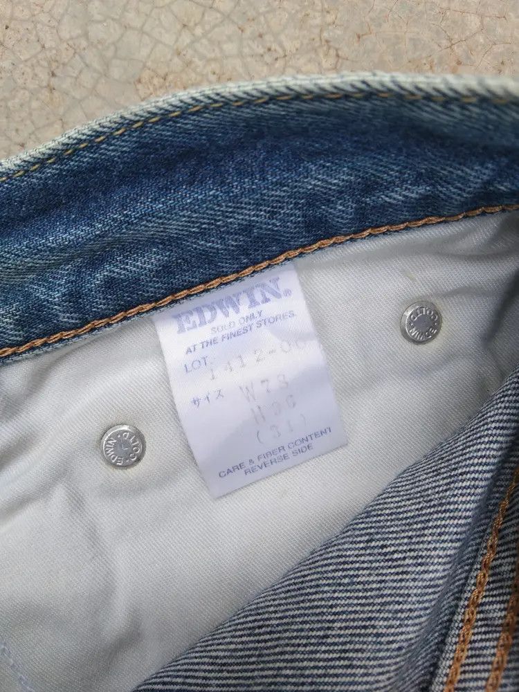 Japanese Brand Vintage Edwin Faded Blue Distressed Jeans 30x31 Size US 30 / EU 46 - 9 Thumbnail