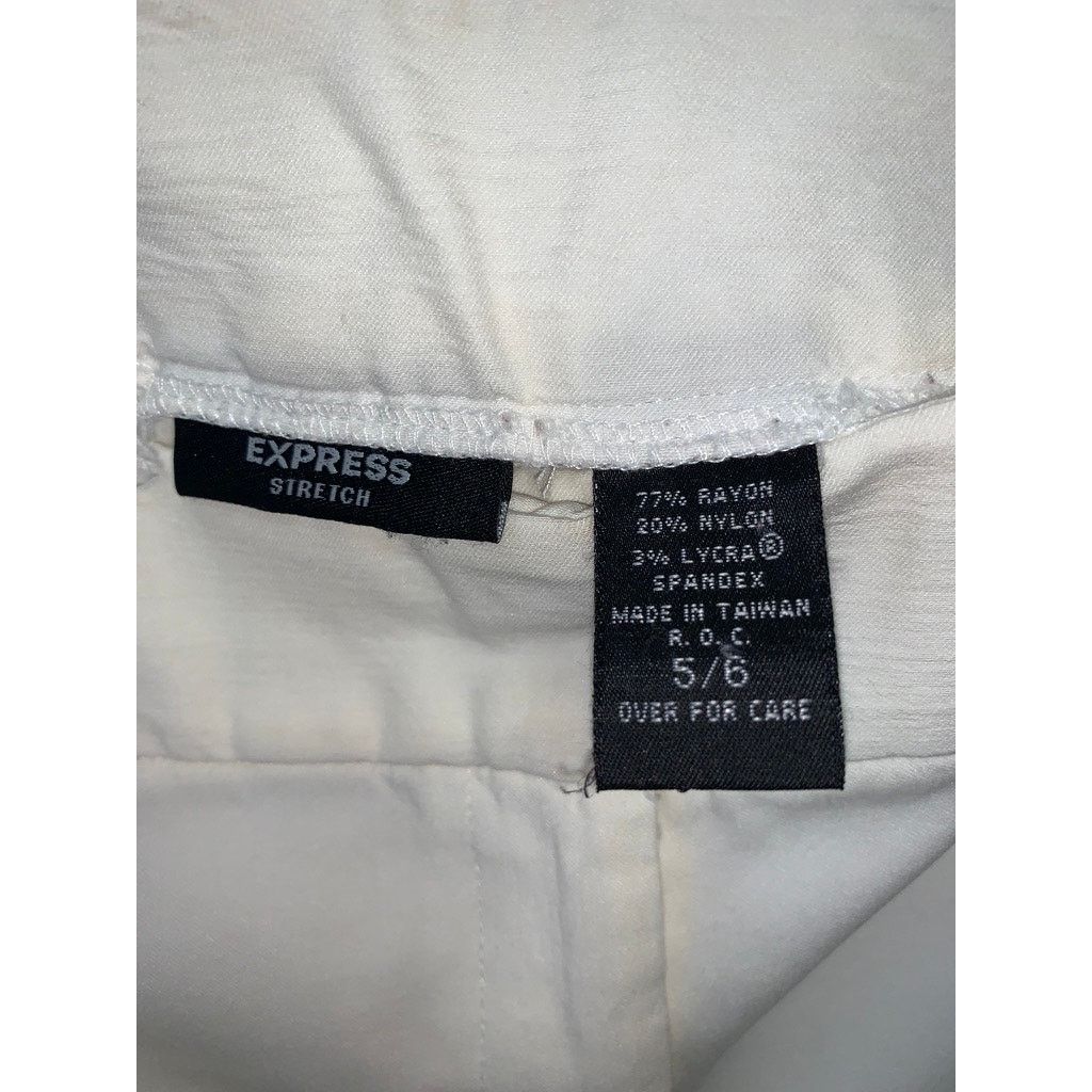 Express Express Women's Cropped Stretch Pants White Size 5/6 Casual Size 28" / US 6 / IT 42 - 4 Thumbnail