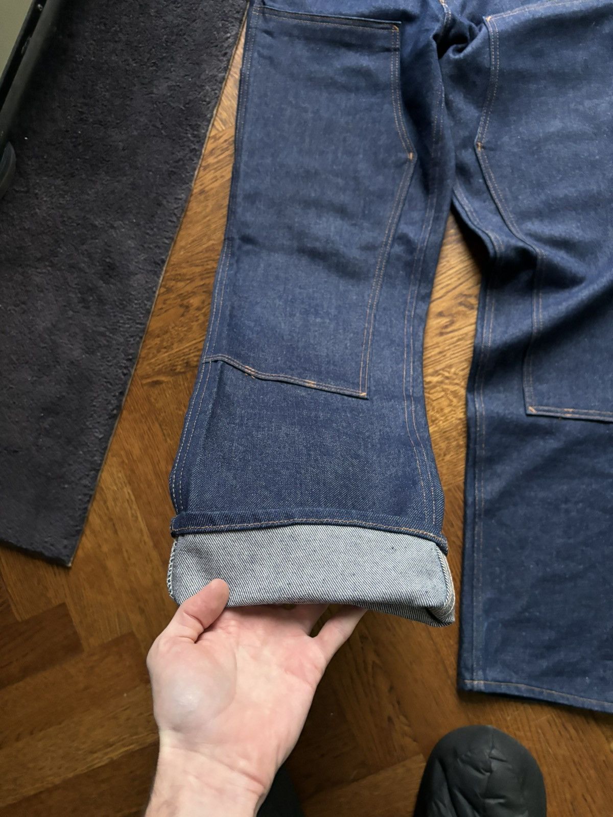 Carhartt × Vintage 1990s PRSN Blue Double Knees Vintage Prison Work Jeans Heavy Size US 32 / EU 48 - 9 Thumbnail