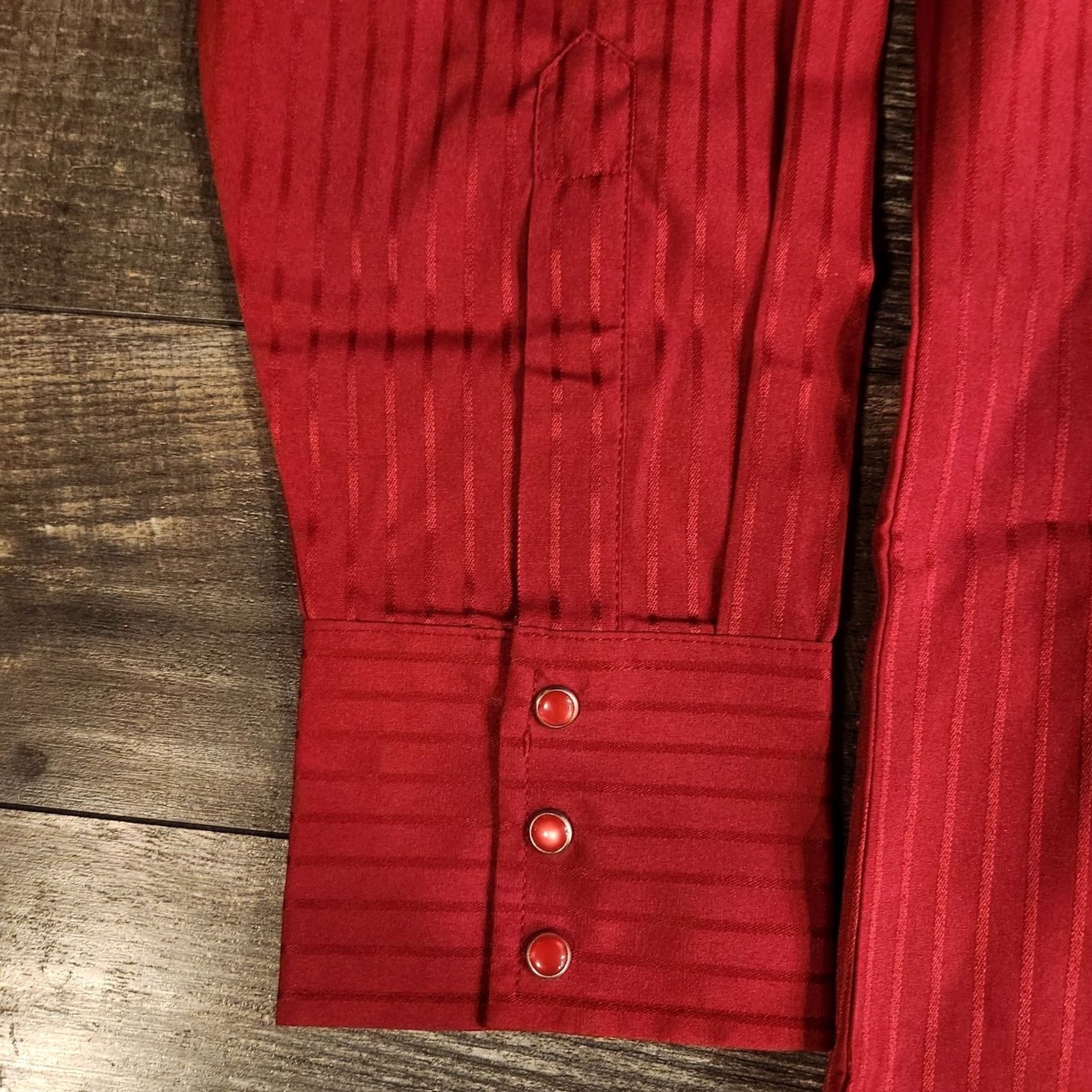 Wrangler Wrangler Pearl Snap Shirt Mens 2XL Red Striped Western Cowboy Rodeo New! Size US XXL / EU 58 / 5 - 3 Thumbnail