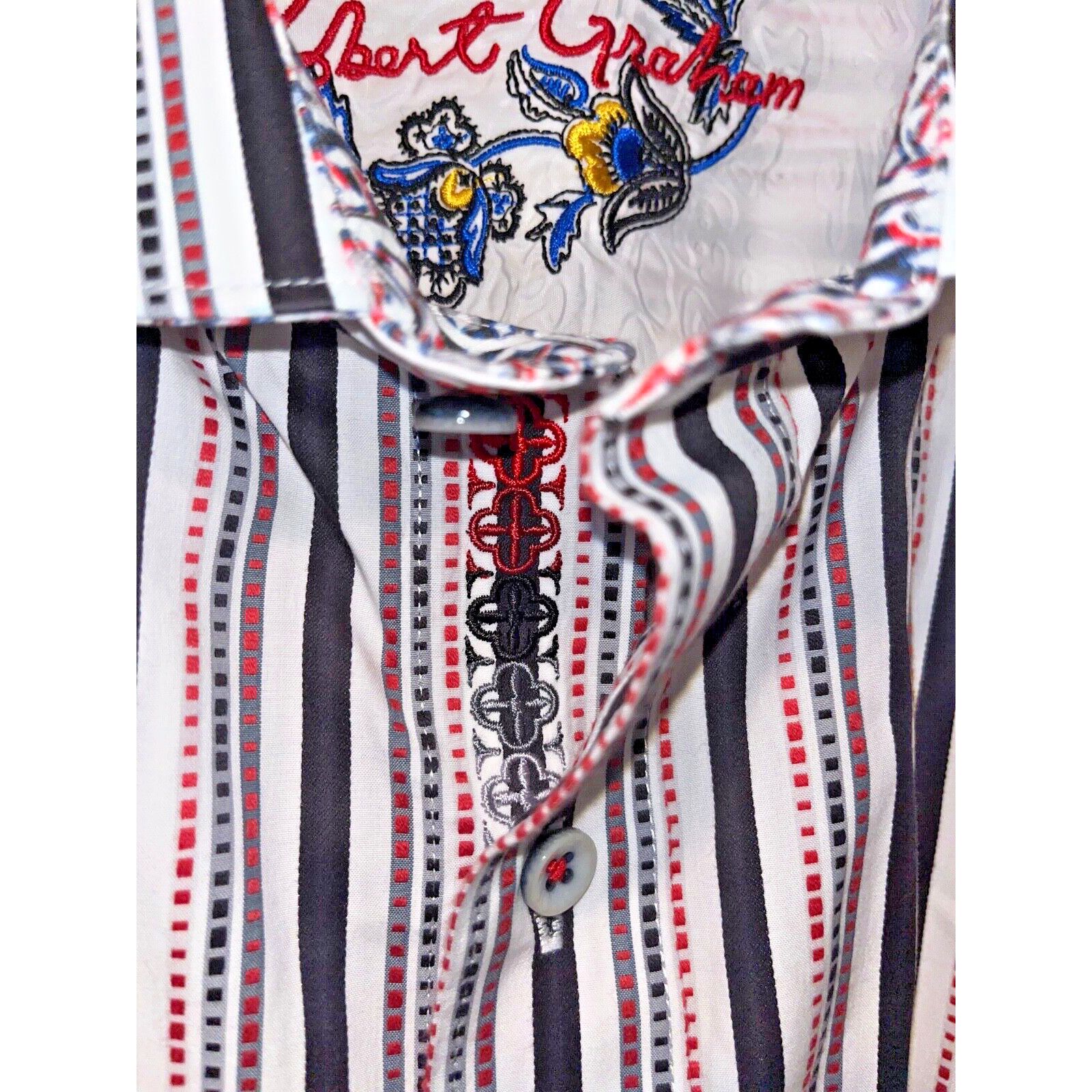 Robert Graham Robert Graham Flip Cuff Striped Button Down Shirt Sz XL NWOT Size US XL / EU 56 / 4 - 8 Thumbnail