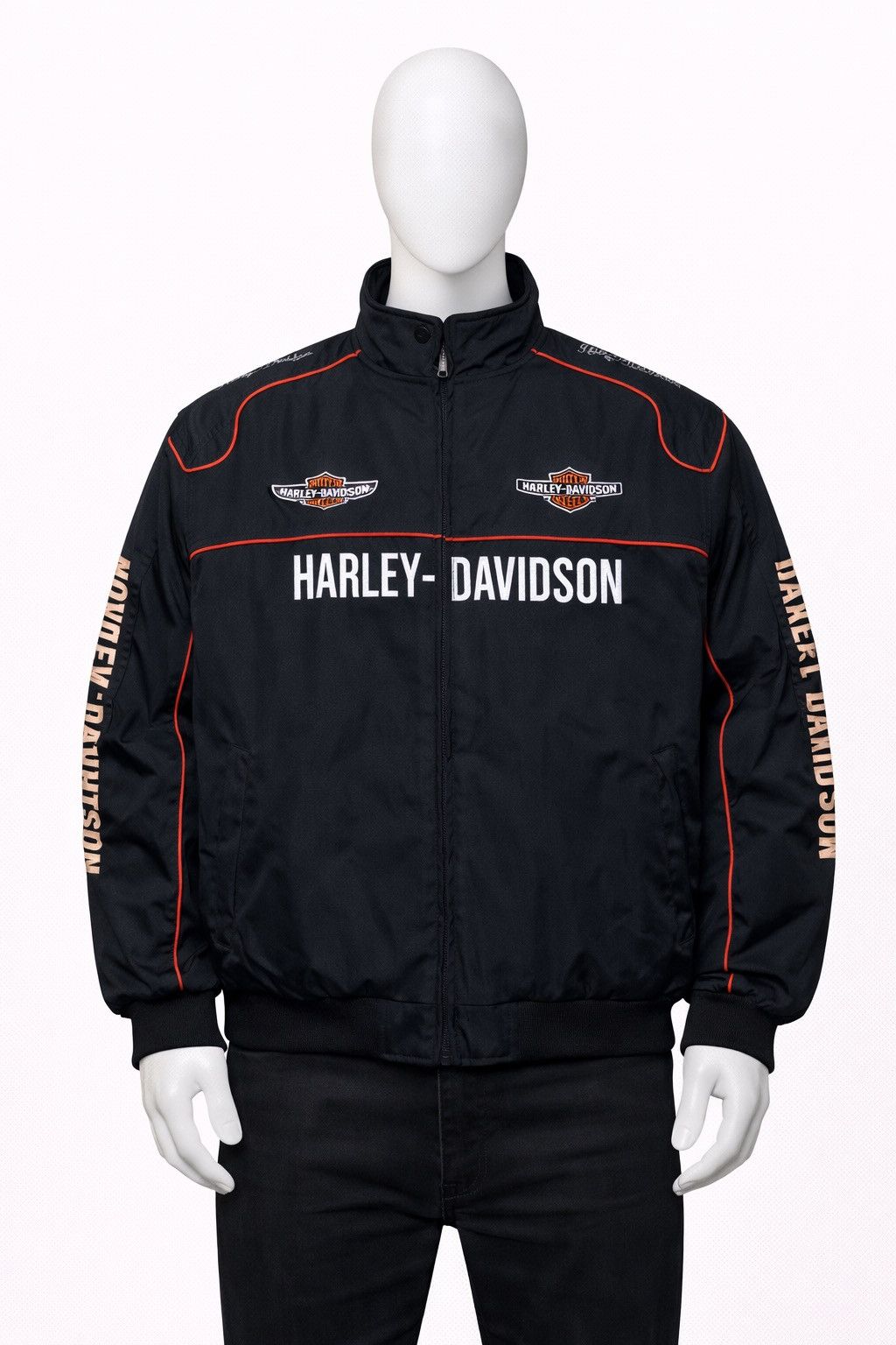 Harley Davidson Harley Davidson Black Big Logo Racing Bomber Jacket Size US XXL / EU 58 / 5 - 1 Thumbnail