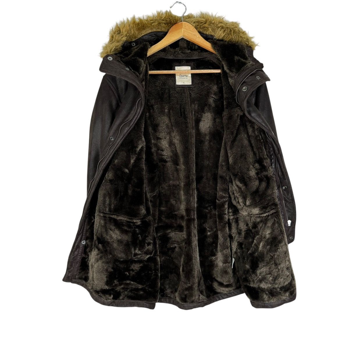 If Six Was Nine ☀️QUARTA COX SYNTHETIC LEATHER FUR HOODIE JACKET Size US L / EU 52-54 / 3 - 8 Thumbnail