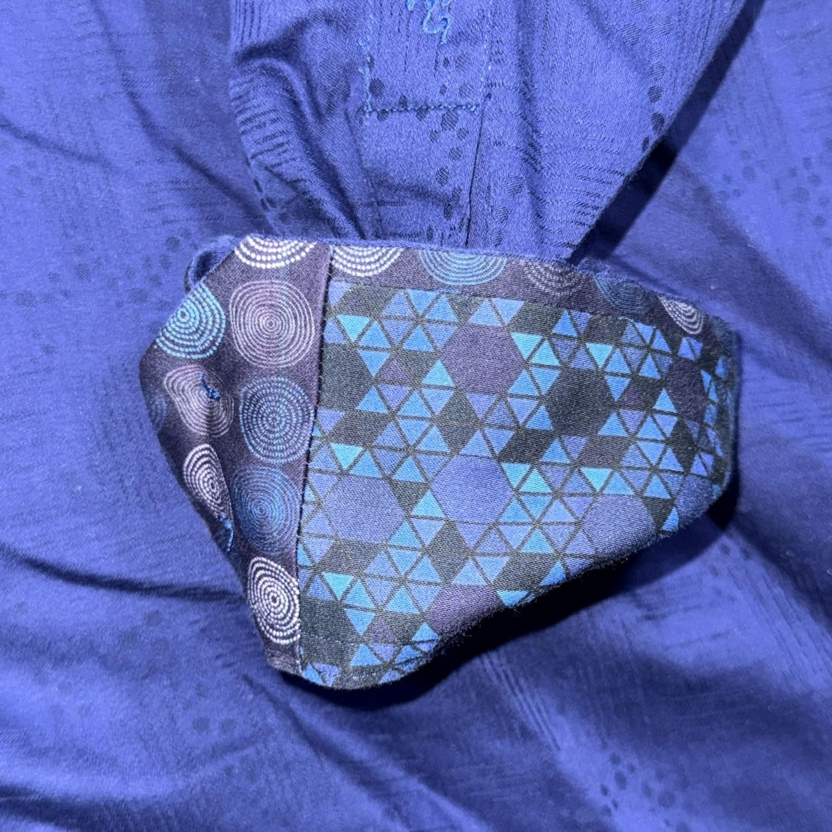 Robert Graham Robert Graham Shirt Mens XL Blue Geometric Long Sleeve Button Front Contrast Embroidered Size US XL / EU 56 / 4 - 7 Thumbnail