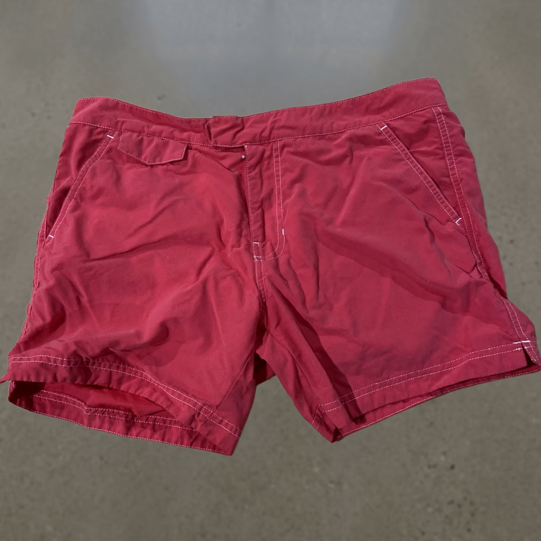 Vintage Heron Haberdashery Mens Bottom L Red Trunks Preppy Swim Portugal Red Size US 33 - 1 Thumbnail