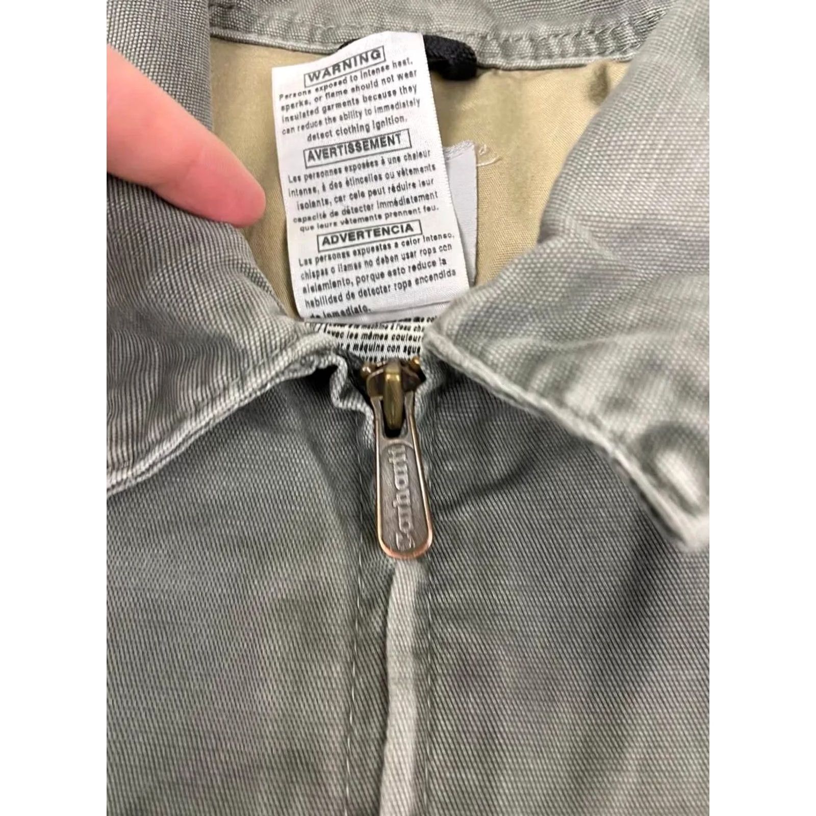 Carhartt VINTAGE Carhartt Detroit Work Jacket 90s Mens XL Gray Canvas Bomber Jacket Size US XL / EU 56 / 4 - 4 Thumbnail