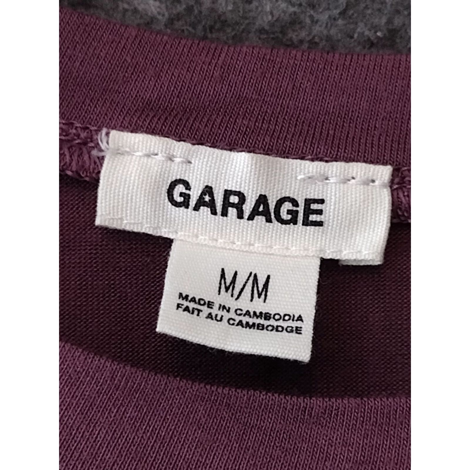 Garage Garage Blouse Shirt Women M Pink/Purple Short Sleeve Scoop Neck Tie - Classic Casual Size M / US 6-8 / IT 42-44 - 6 Thumbnail