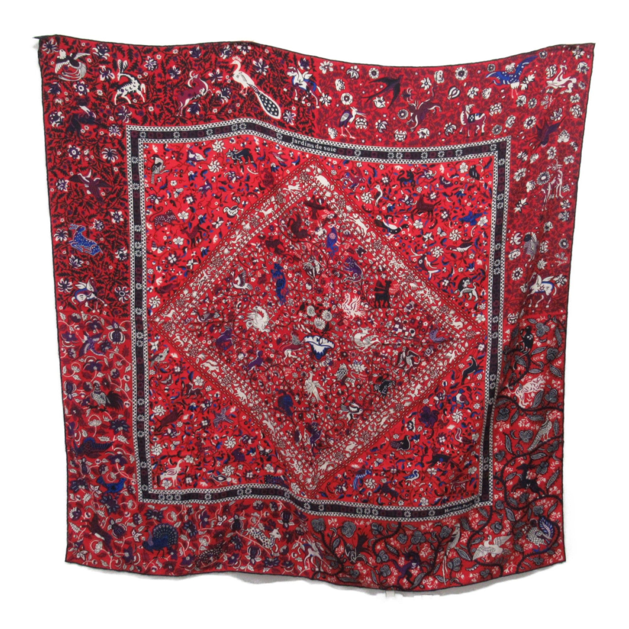 image of Hermes Kasisir 140 Red Cashmere in Black, Women's