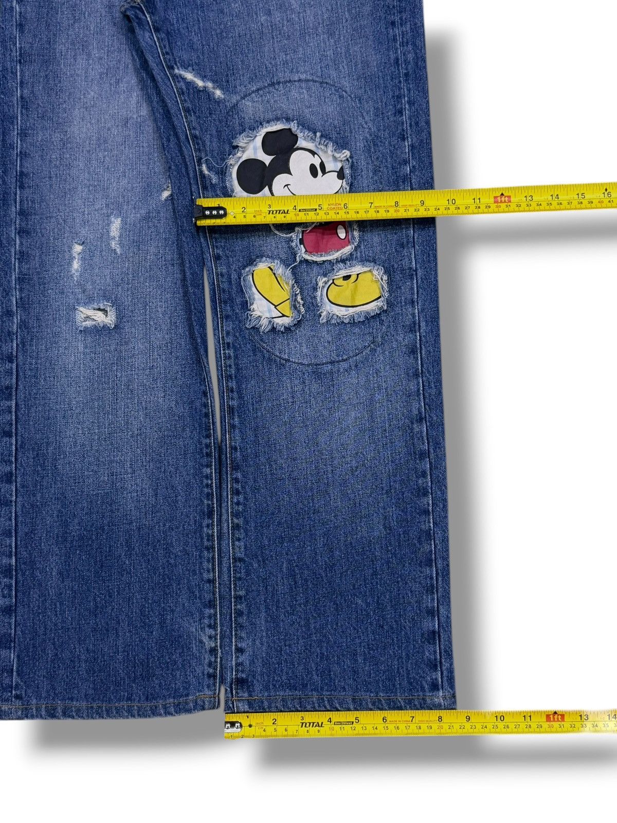 Mickey Mouse Vintage Disney Mickey Mouse Distressed Patchwork Y2K Denim Size US 30 / EU 46 - 15 Thumbnail