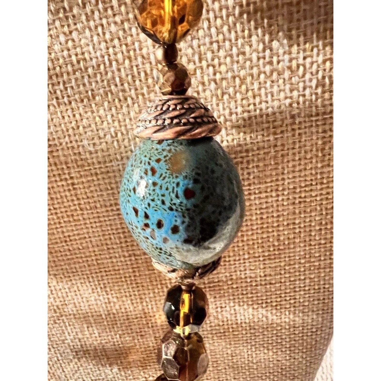 Other Premier Design Aztec Beads Glass & Brass Necklace Size ONE SIZE - 7 Thumbnail