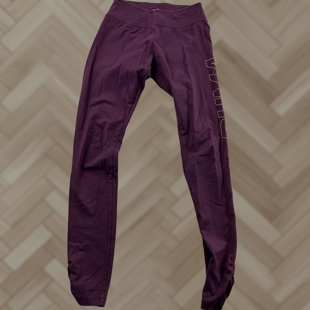 Puma Puma Cotton Full Length Athletic Yoga Pants Womens XS Maroon Size 26" / US 2 / IT 38 - 1 Thumbnail